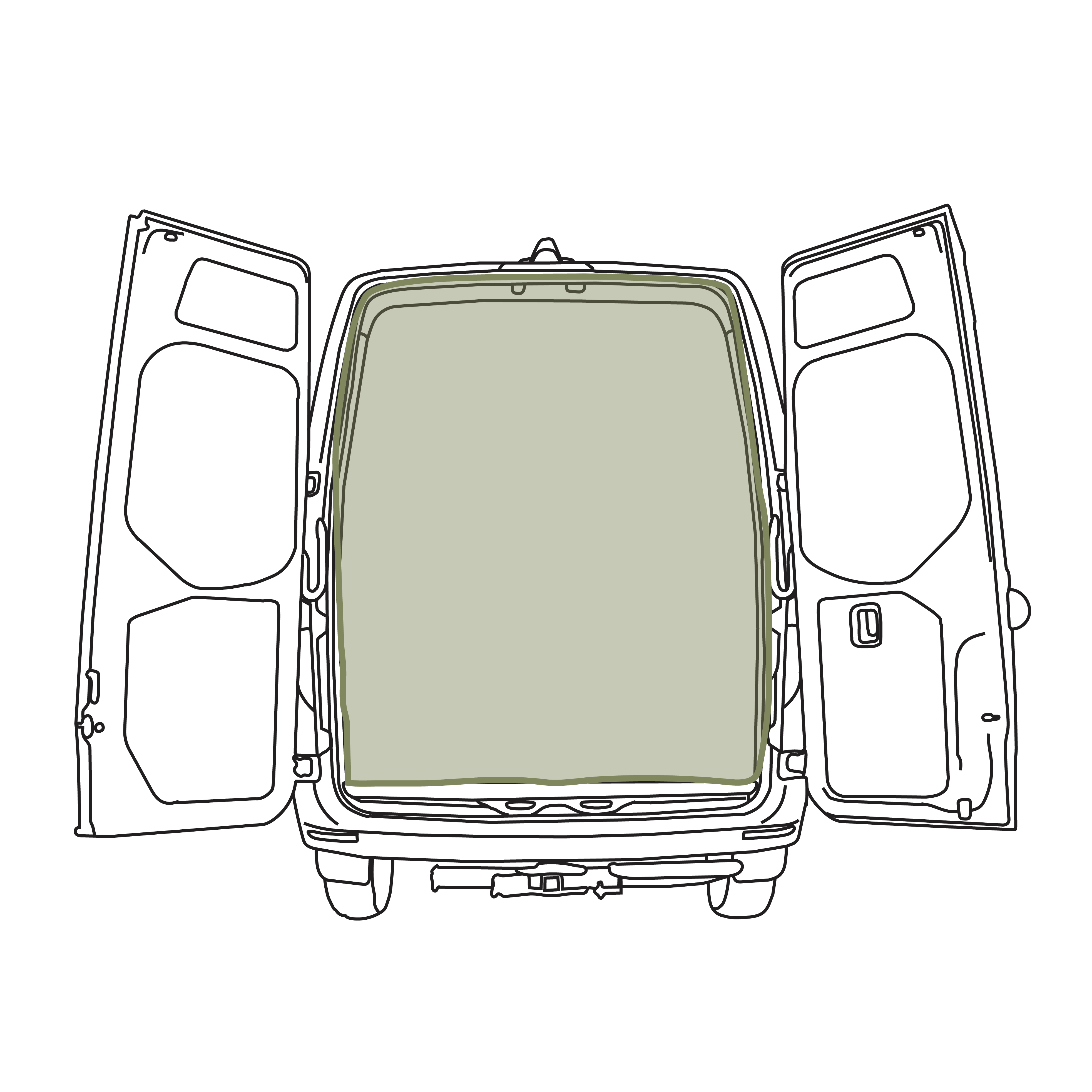 VanEssential Mercedes Sprinter Bug Screen - Rear Door - Rear-Door Airflow
