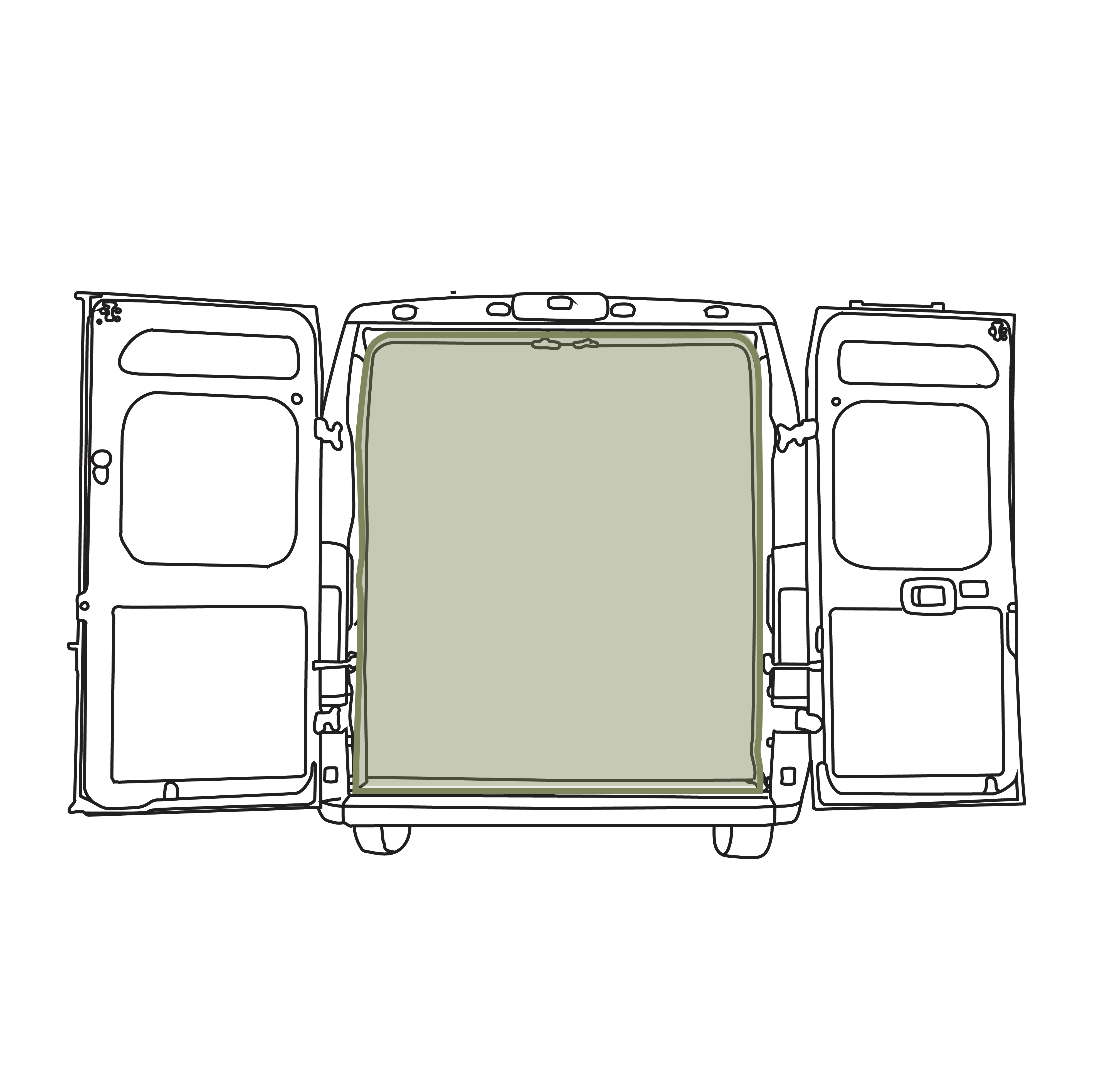 VanEssential Ram Promaster Bug Screen - Rear Door - Rear-Door Airflow