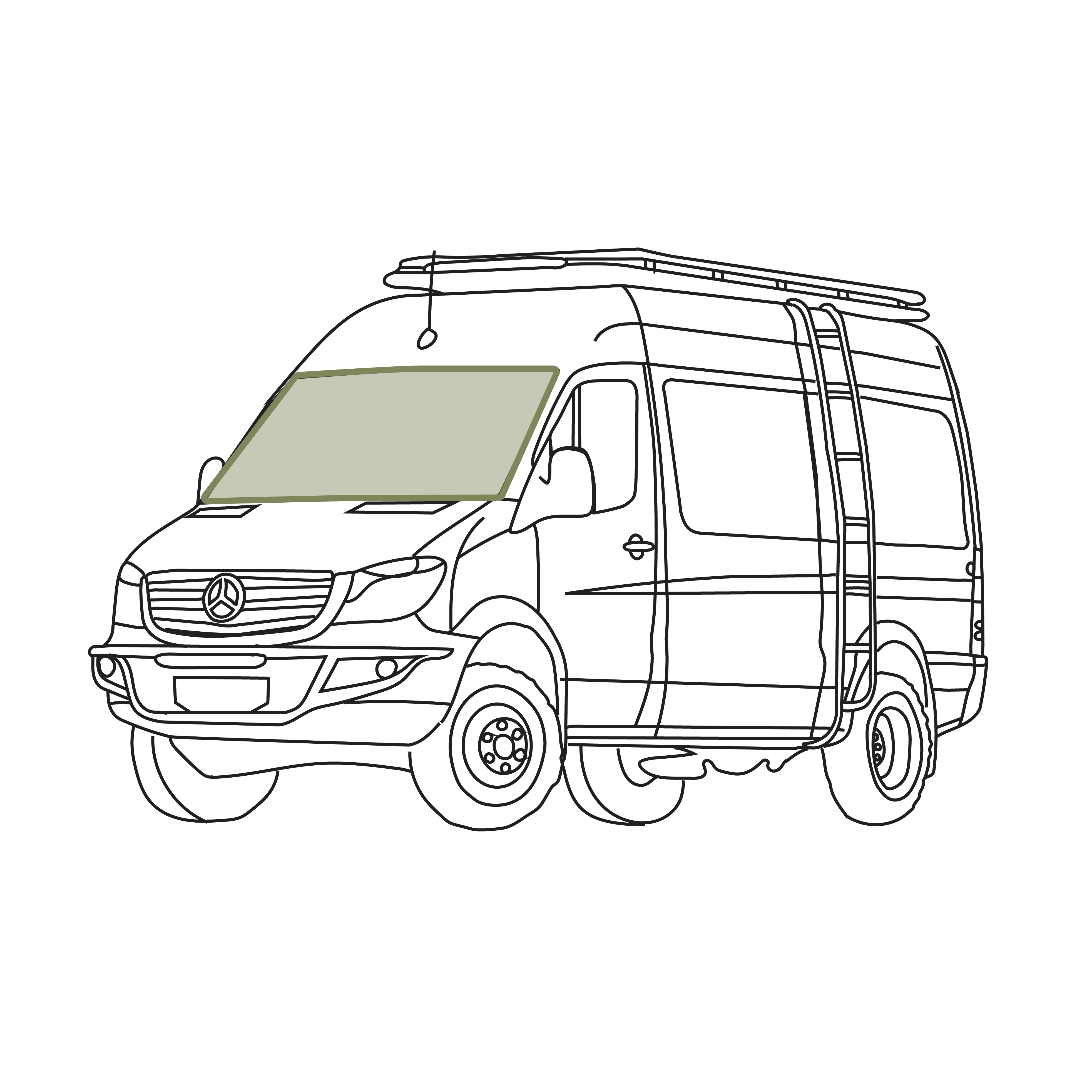 VanEssential Mercedes Sprinter Stealth Front Windshield Cover - Thermal Privacy