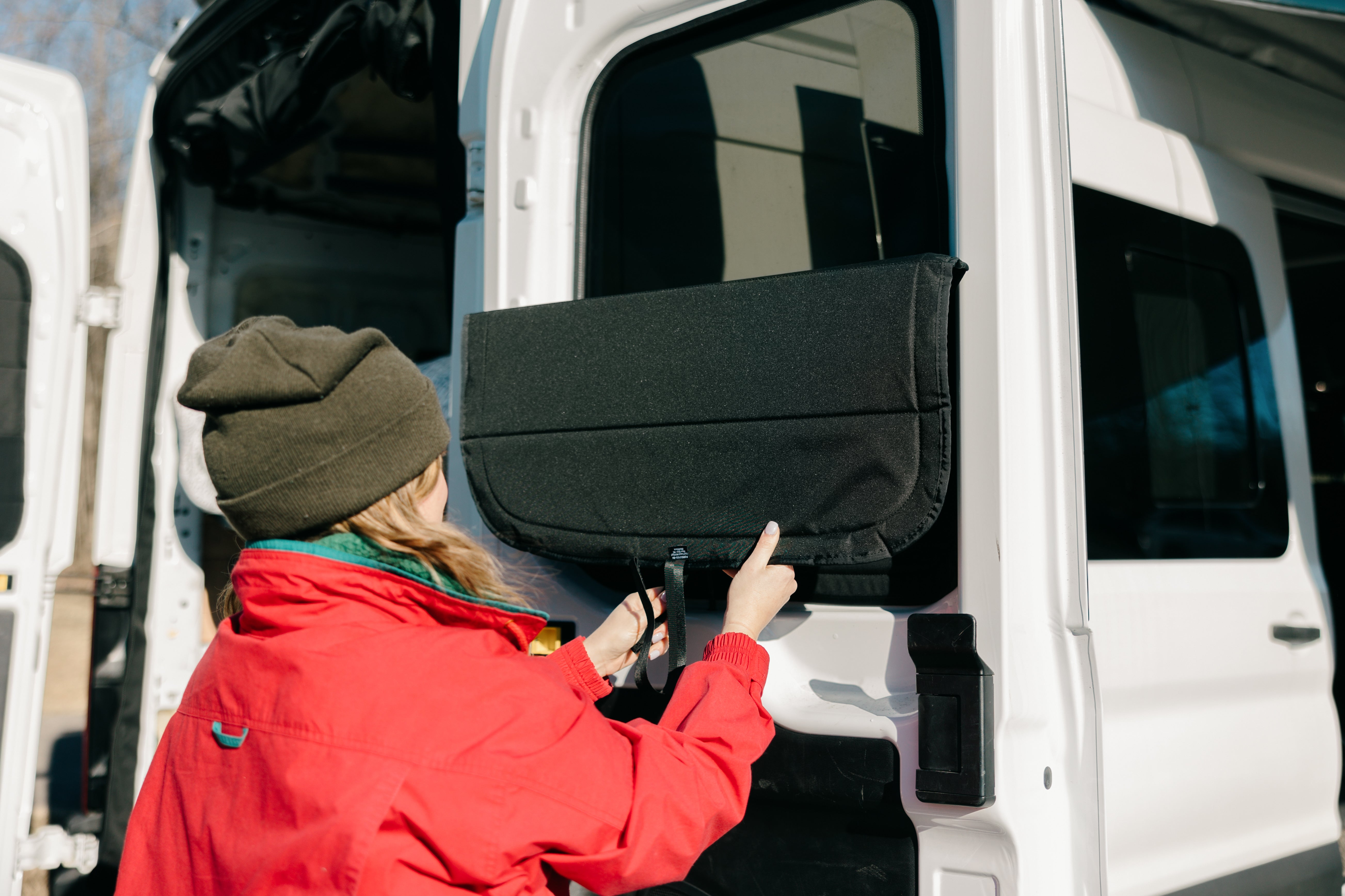 VanEssential Transit Insulated Front Door Magnetic Window Covers