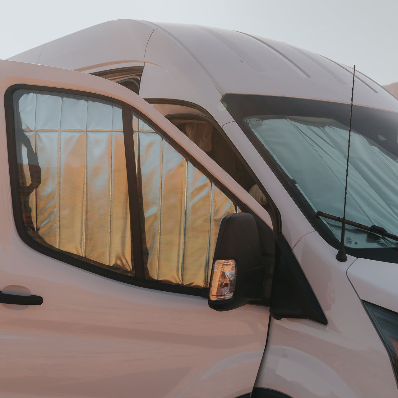 VanEssential Ford Transit Reflective Front Door Window Covers (Pair) - Thermal Privacy