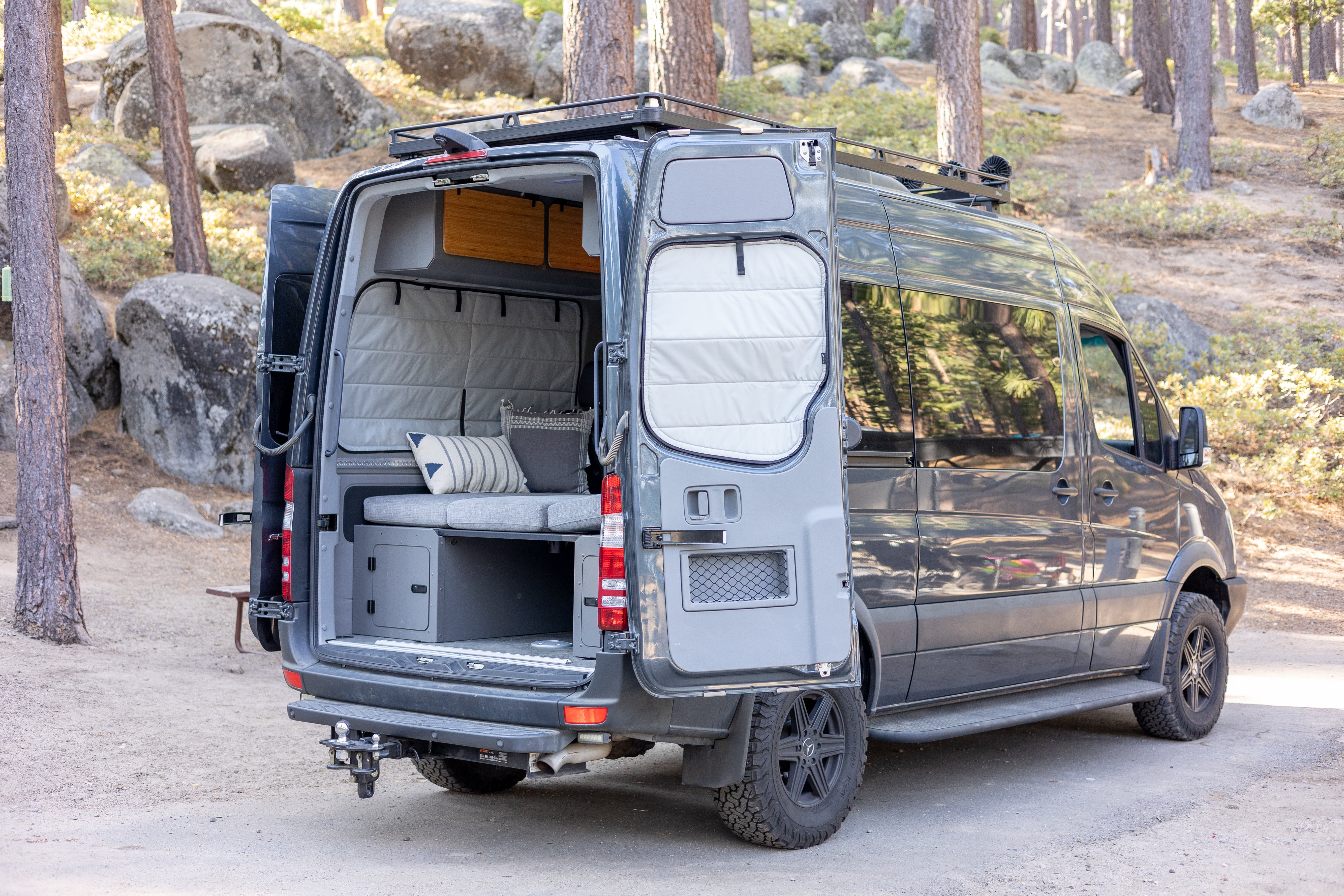 VanEssential Mercedes Sprinter Stealth Rear Door Window Covers (Pair) - Thermal Privacy