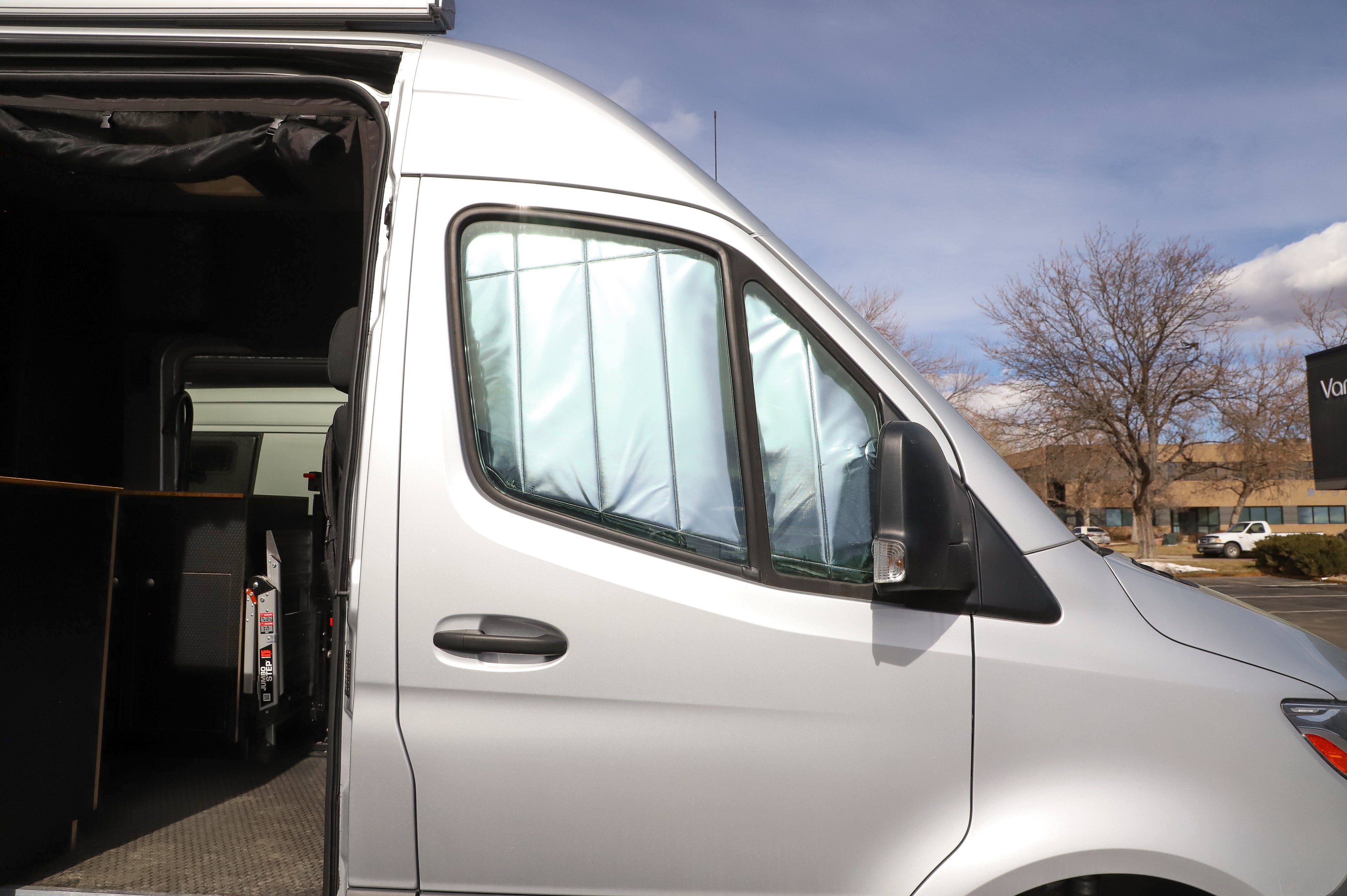 VanEssential Mercedes Sprinter Reflective Front Door Window Cover (Pair) - Thermal Privacy