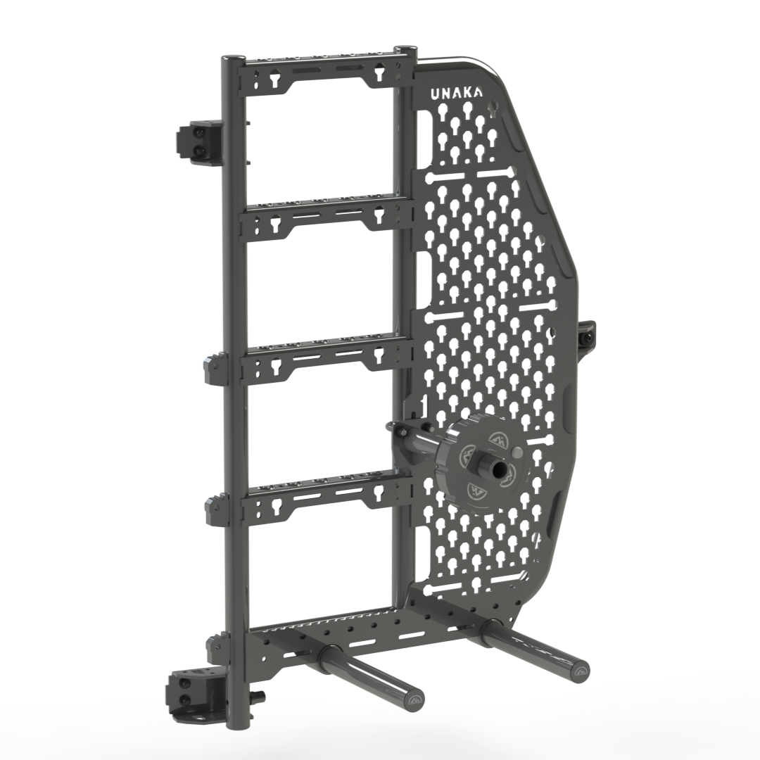 Unaka Gear Co. Rear Ladder System - Tire Carrier - Exterior Roof Access