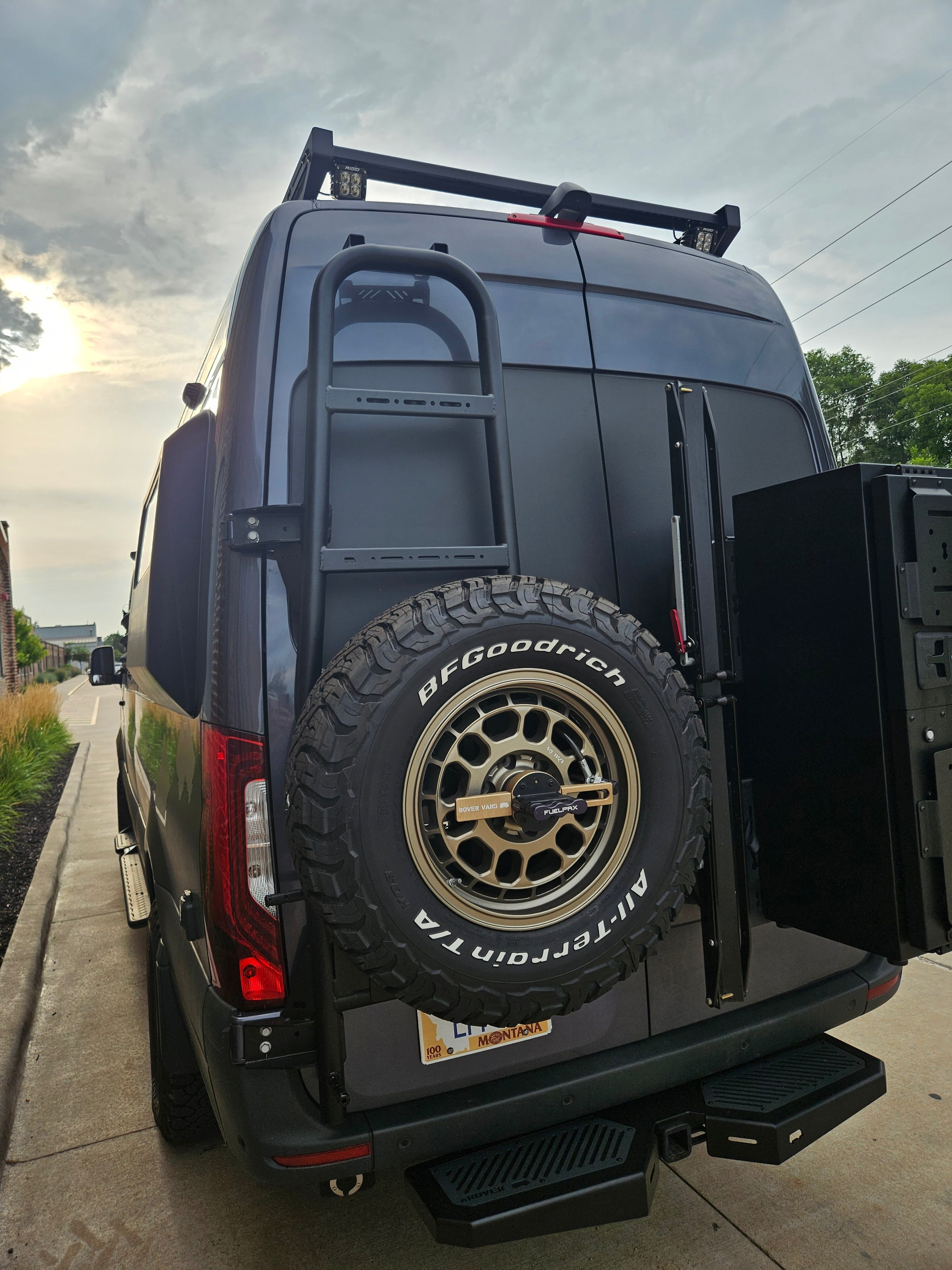ROVER VANS SPRINTER REAR DOOR LADDER & TIRE CARRIER (2019+) - 2025 EDITION