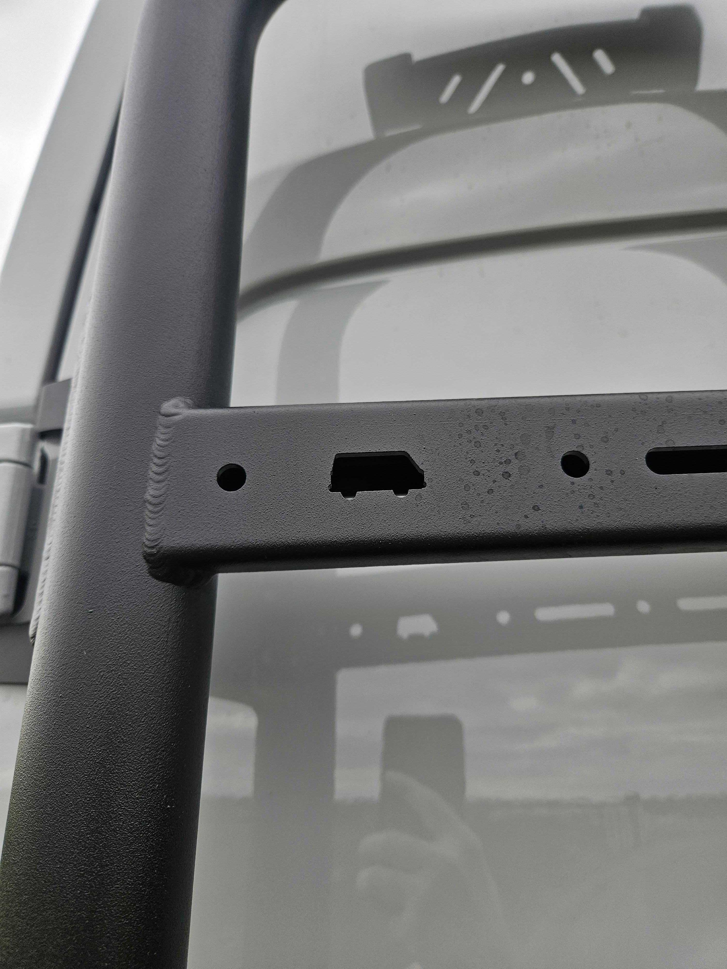 ROVER VANS REAR DOOR LADDER & TIRE CARRIER (TRANSIT 2015+) - ALUMINUM 2025 EDITION