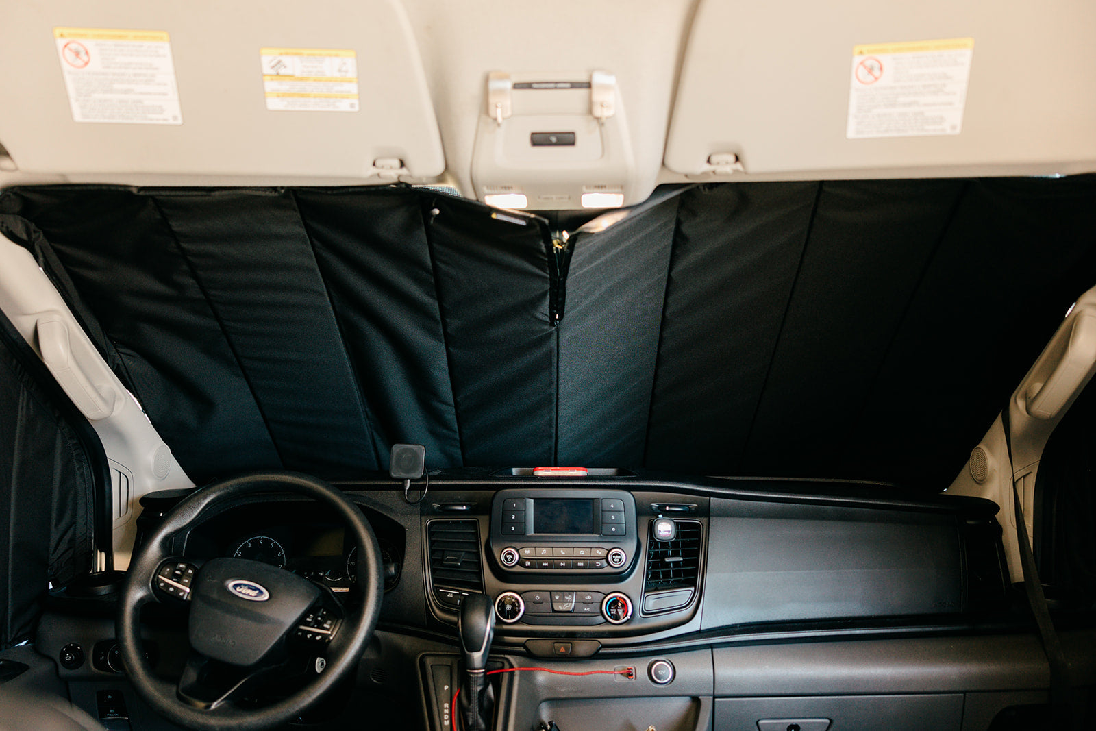 VanEssential Ford Transit Stealth Front Windshield Cover - Thermal Privacy