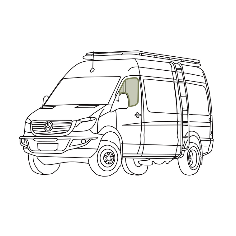 VanEssential Mercedes Sprinter Reflective Front Door Window Cover (Pair) - Thermal Privacy