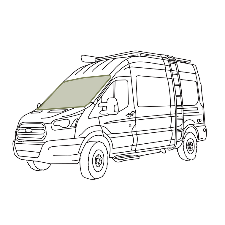 VanEssential Ford Transit Reflective Front Windshield Cover - Thermal Privacy