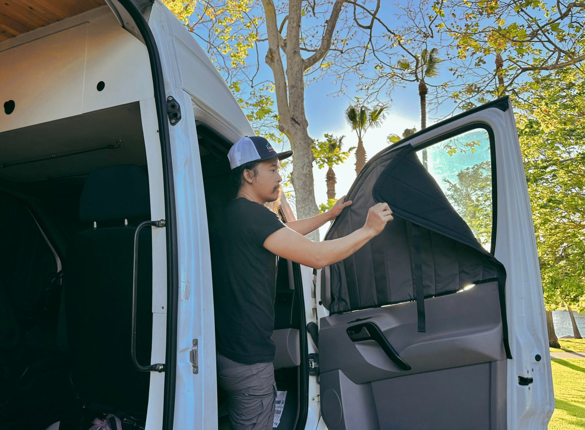 VanEssential Transit Insulated Front Door Magnetic Window Covers