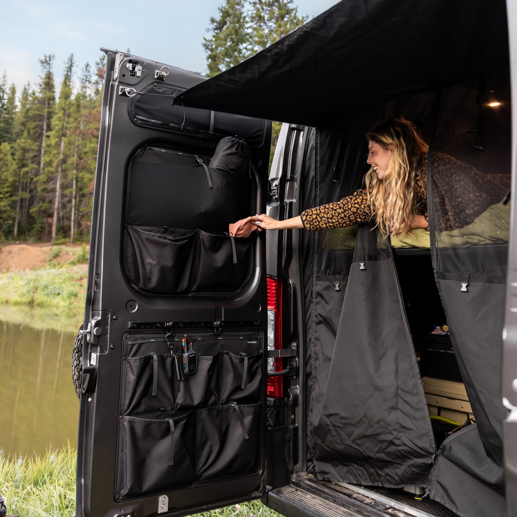 VanEssential Ram Promaster Middle Rear Door Storage Panels (Pair) - Rear-Door Organization