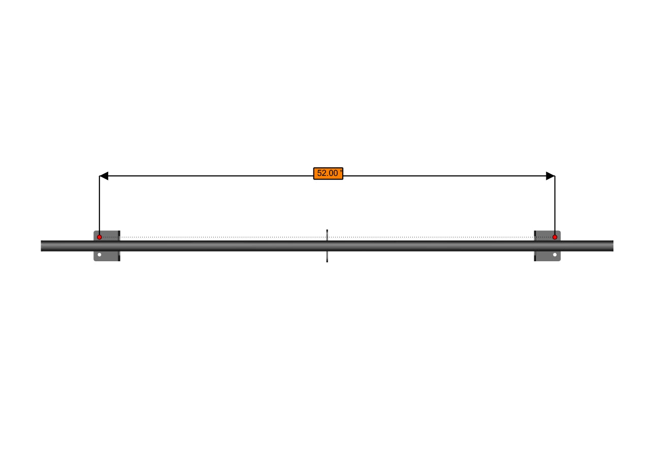 RB Components Sprinter High-Roof Cross Bar - 65-Inch Cargo Mount
