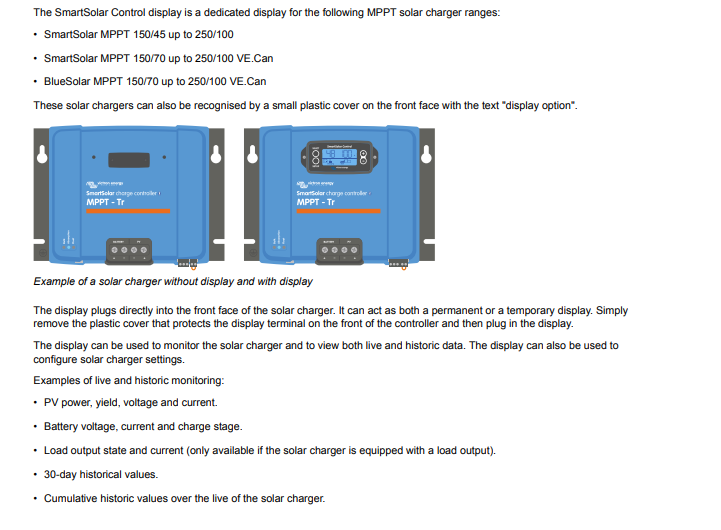 Victron SCC900650010 SmartSolar Pluggable Display - Solar Charge Control