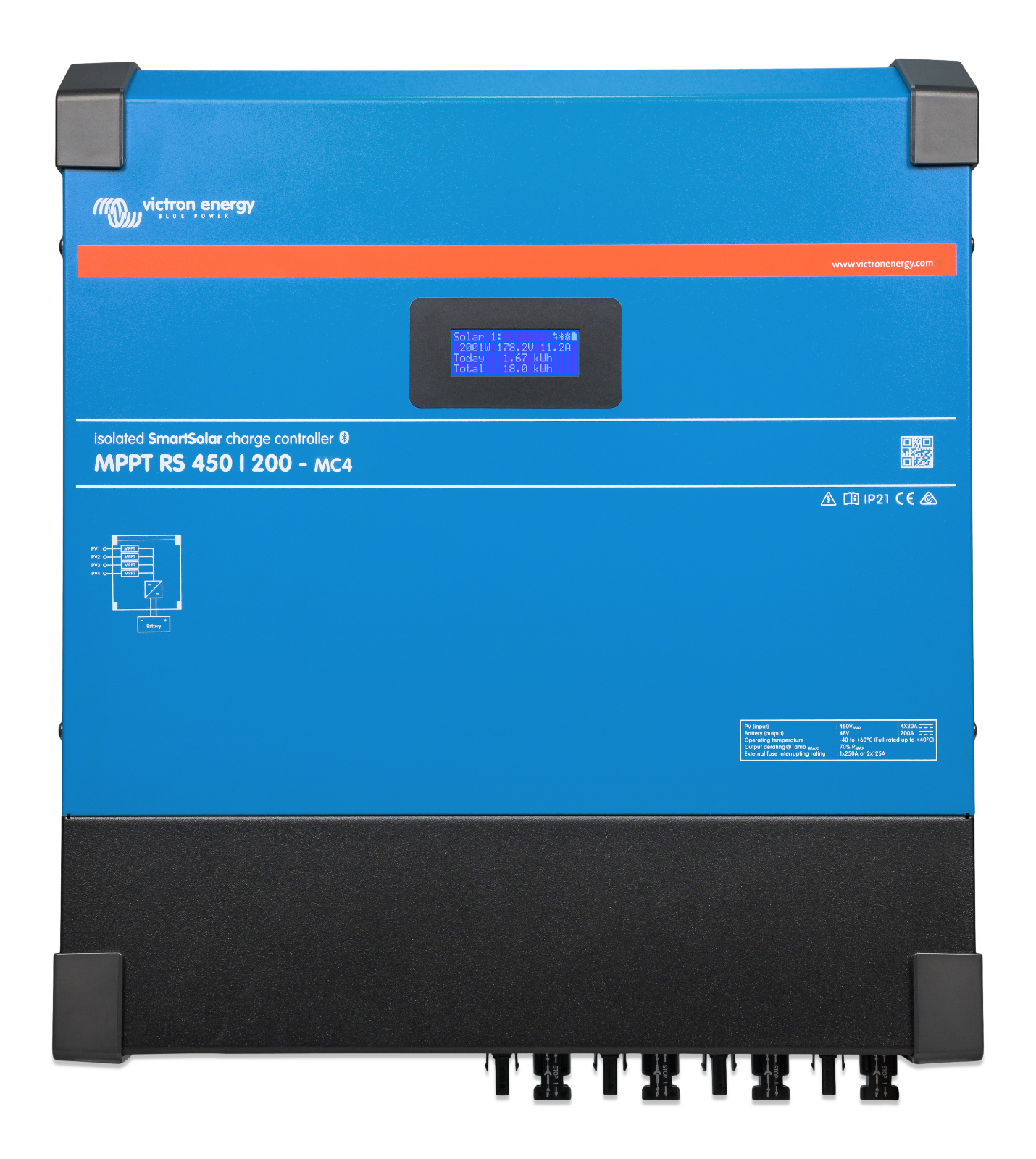 Victron SCC145110510 SmartSolar MPPT RS 450/100-MC4 - Solar Charge Control