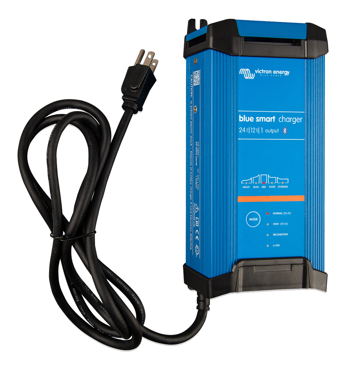 Victron BPC241647102 Blue Smart IP22 Battery Charger 24 Volt 16A 1 Outlet 120V - Shore-Power Battery Charging