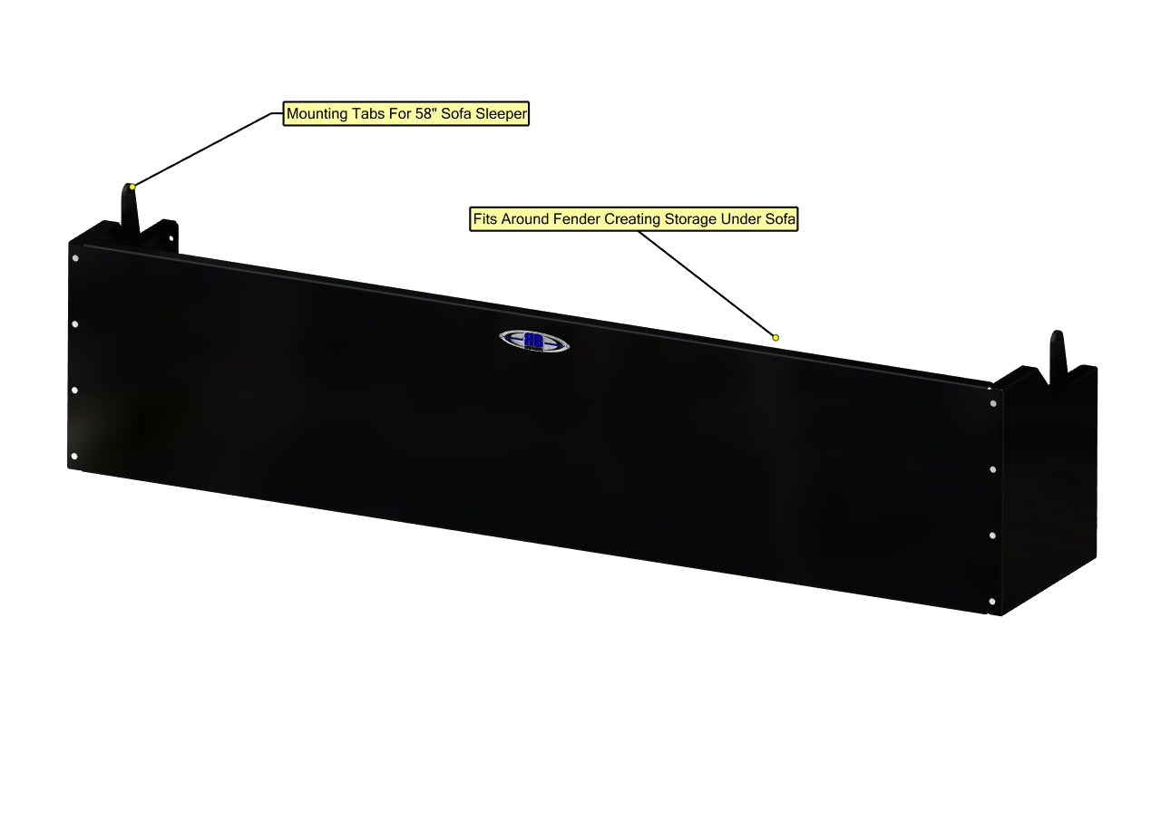 RB Components 58-Inch Shallow Sofa Storage Box - Flat Pack