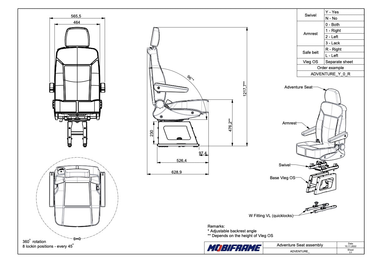 MobiFrame Adventure Seat - Foldable Travel Seating