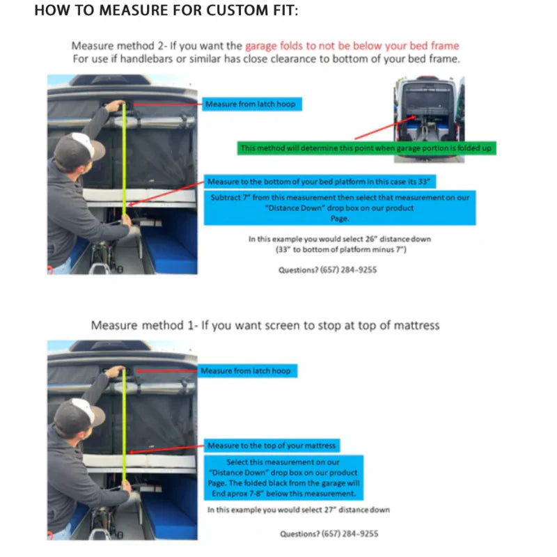 The Bug Wall Sprinter Fast Track Garage Screen - Custom Bed Height