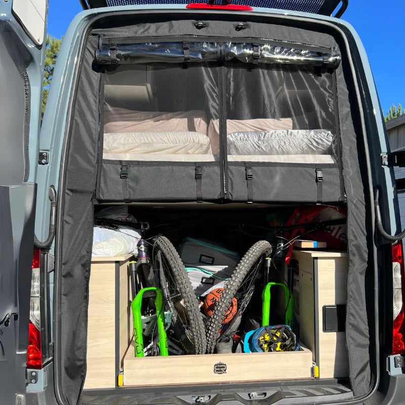 The Bug Wall Sprinter Fast Track Garage Screen - Custom Bed Height