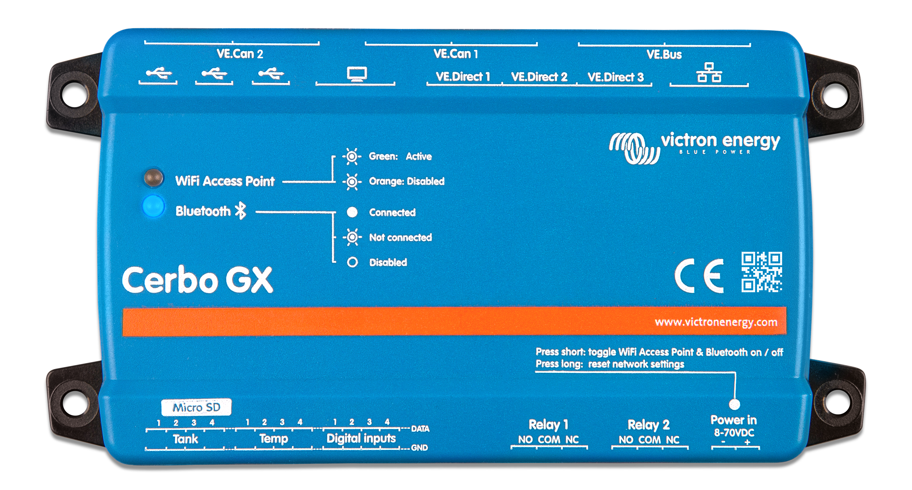Victron BPP900451100 Cerbo GX MK2 Hardware revision 2 with two VE.Can ports - System Monitoring