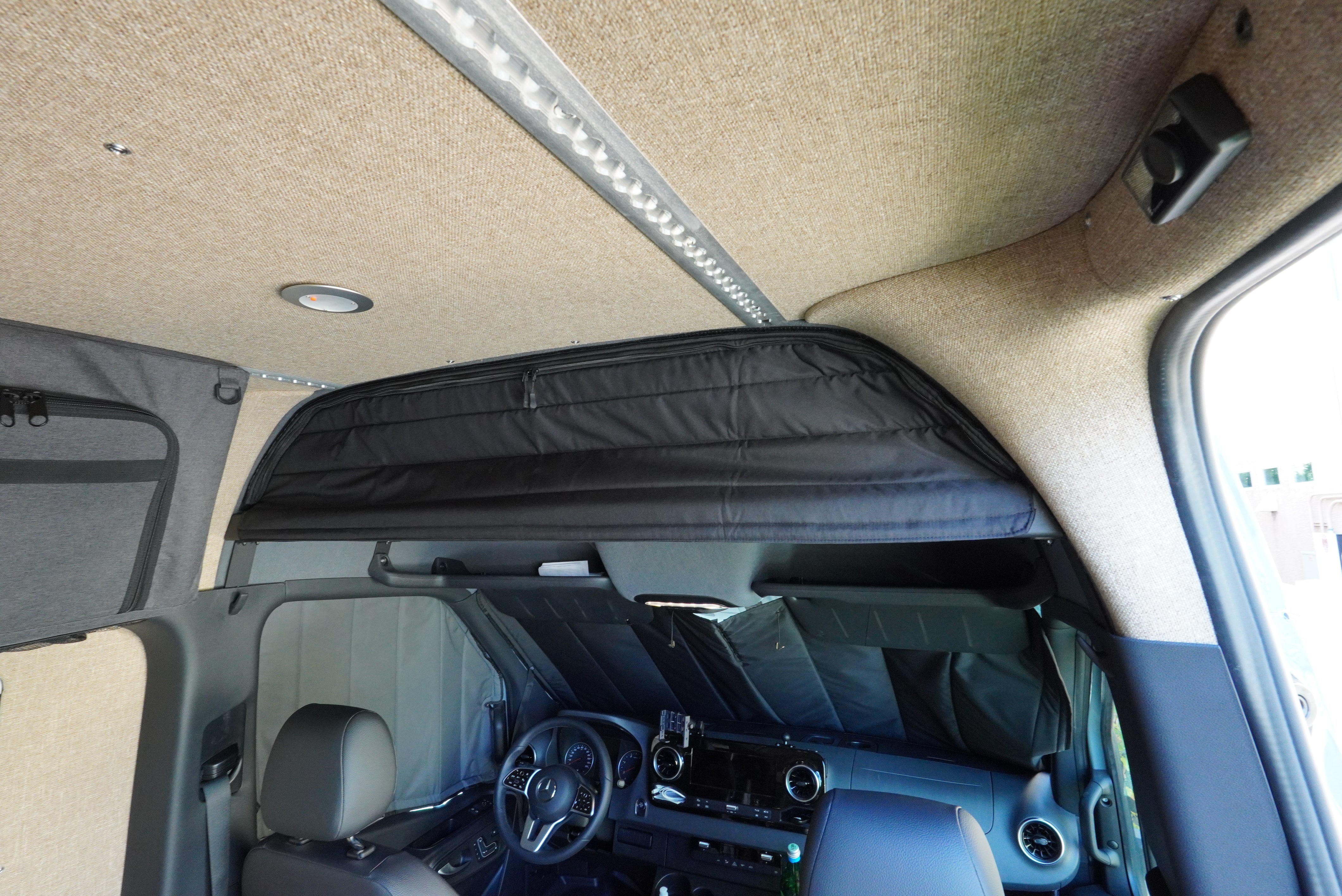 WHITE TOP ADVENTURES® SPRINTER L-TRACK HEADLINER OVERHEAD STORAGE SHELF (2019+)