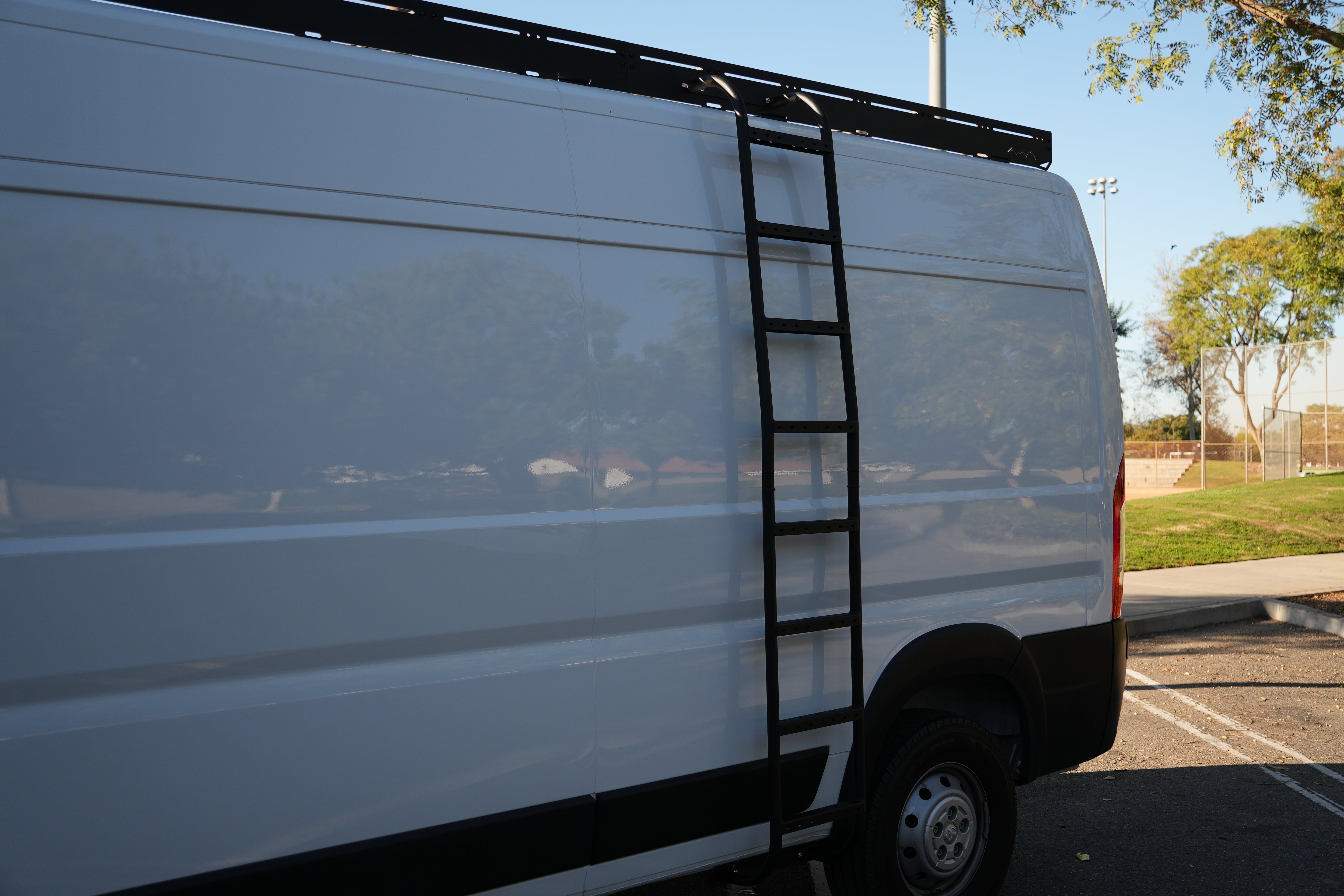 WHITE TOP ADVENTURES PROMASTER HIGH ROOF SIDE LADDER