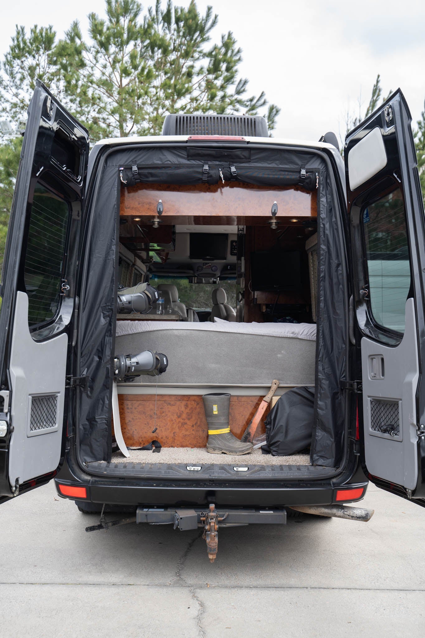 The Bug Wall Sprinter Rear Door Screen V2 - Roll-Up Protection