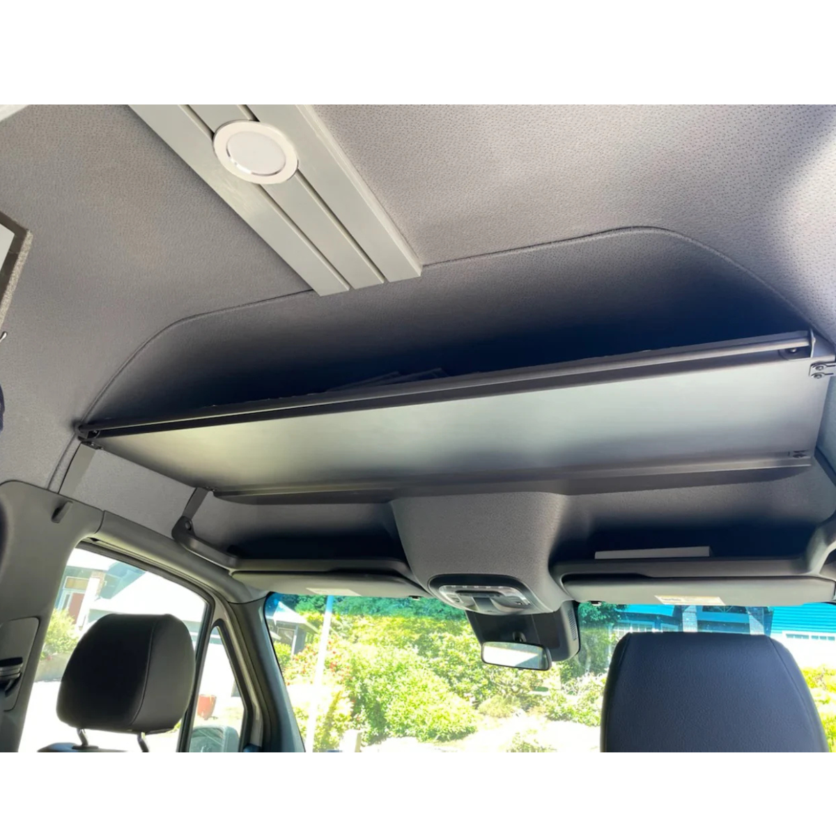 Rigwell Made Sprinter Headliner Shelf - Curtain-Ready Storage