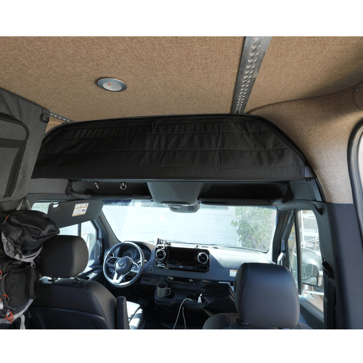 Rigwell Made Sprinter Headliner Shelf - Curtain-Ready Storage