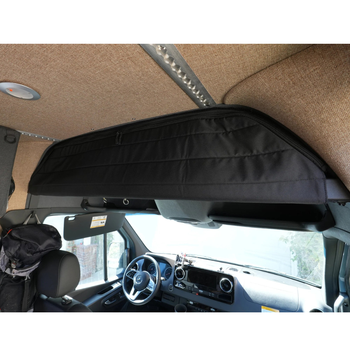 Rigwell Made Sprinter Headliner Shelf - Curtain-Ready Storage