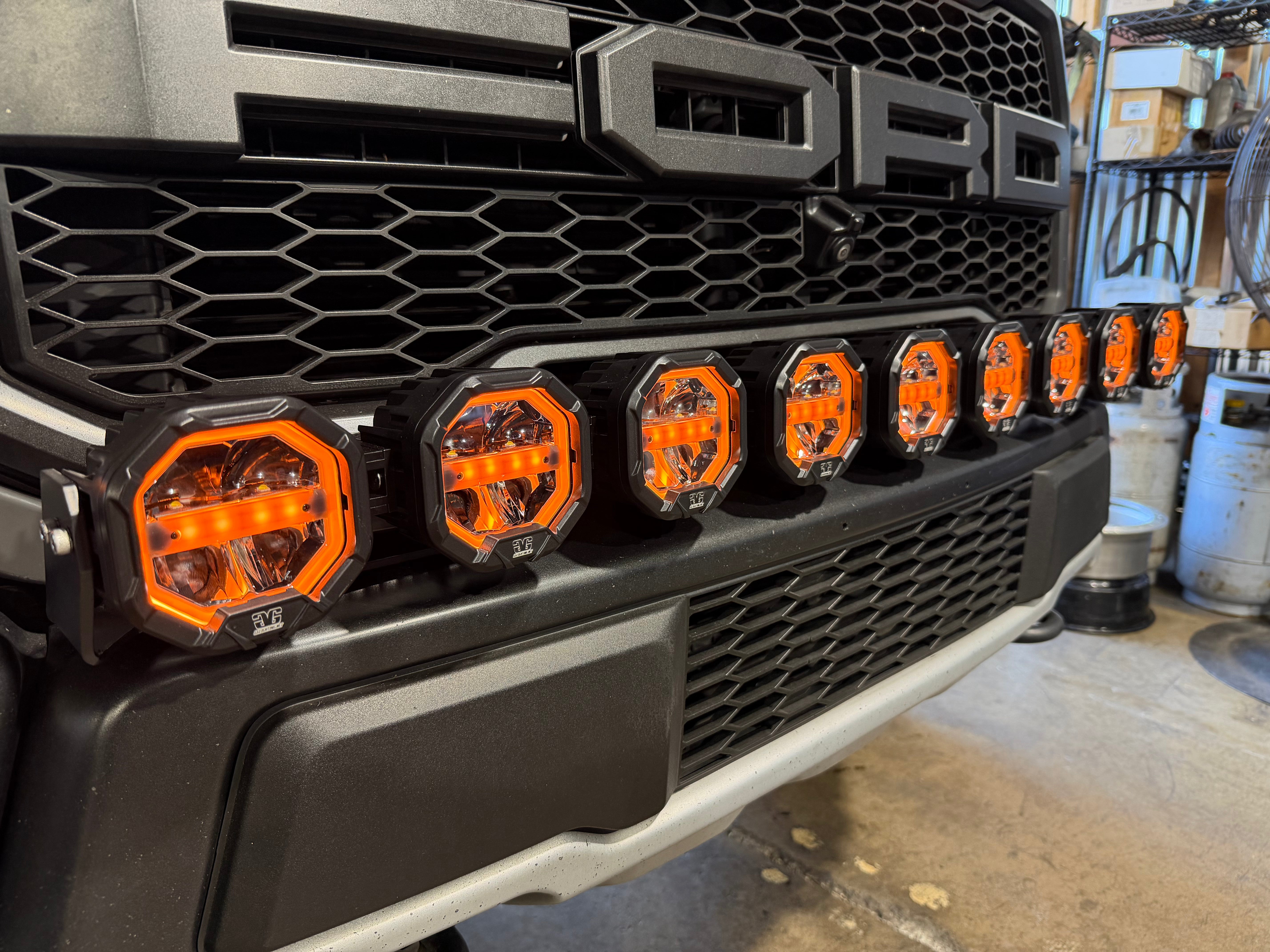 GGLighting 9 Light U-Con Interlocking Off Road LED Pod With Amber or White DRL Running Light - 9-Pod Modular Light System