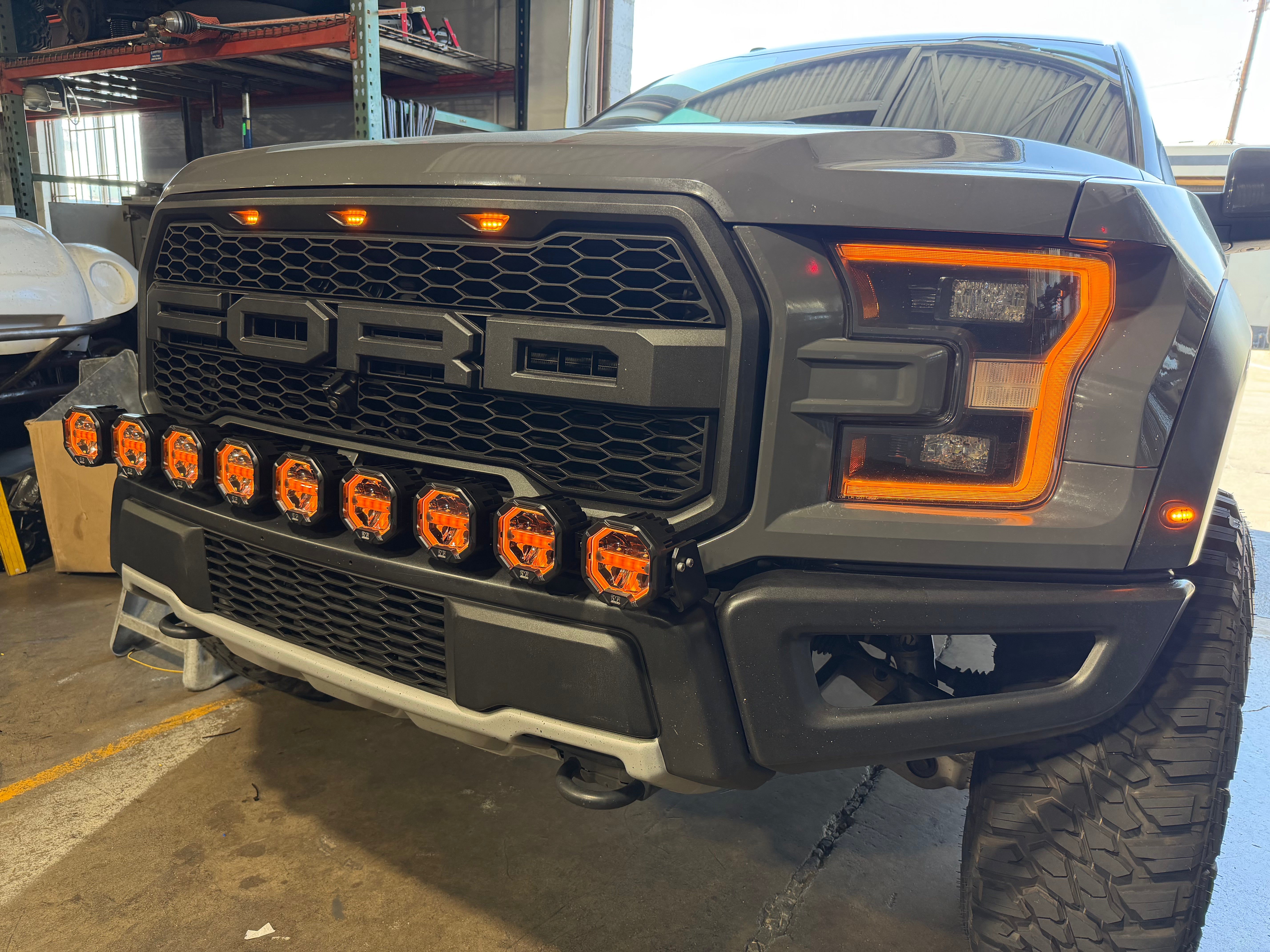 GGLighting 9 Light U-Con Interlocking Off Road LED Pod With Amber or White DRL Running Light - 9-Pod Modular Light System