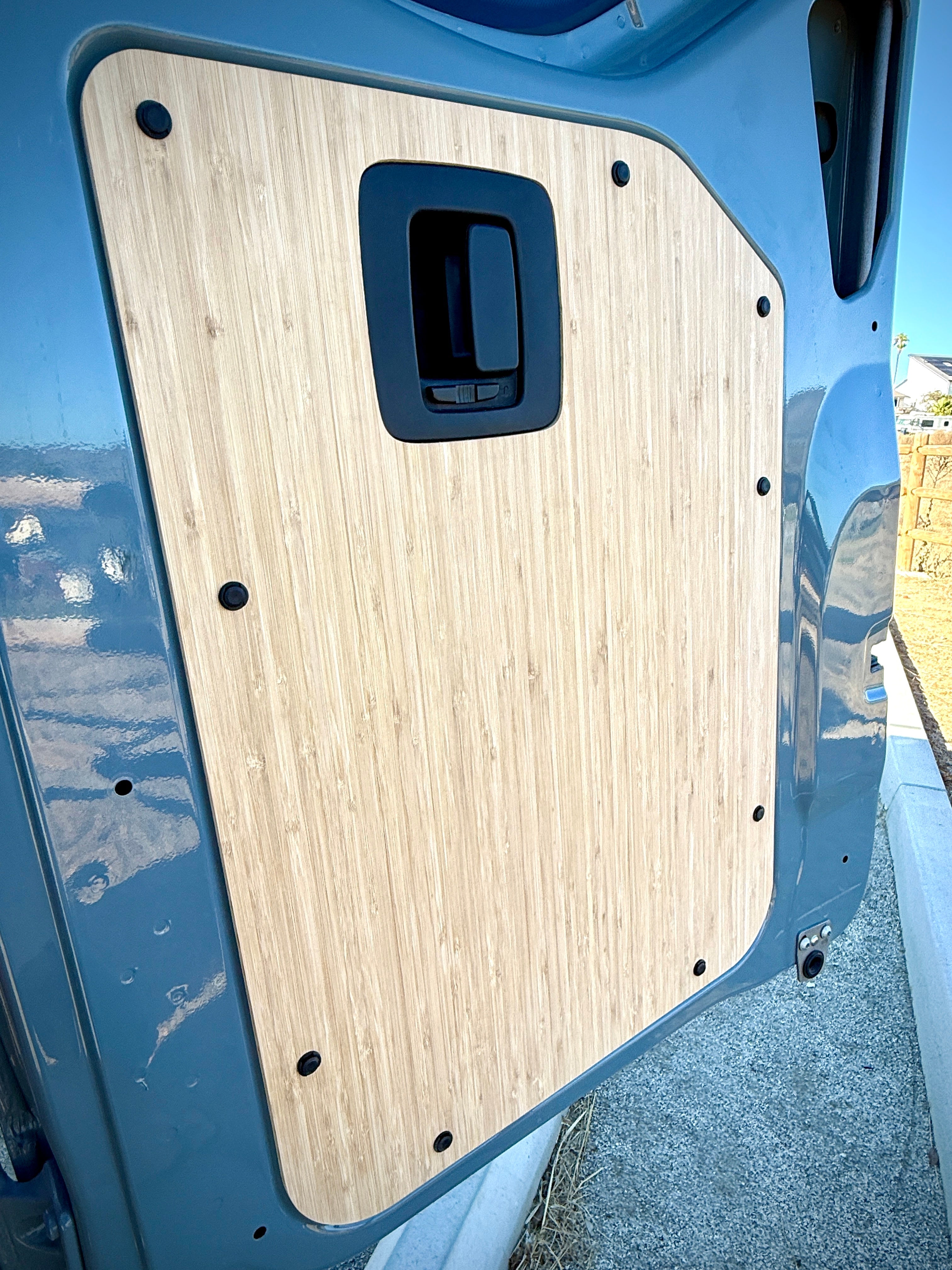 Sandy Vans Sprinter Lower Rear Door Panels (Amber Bamboo)