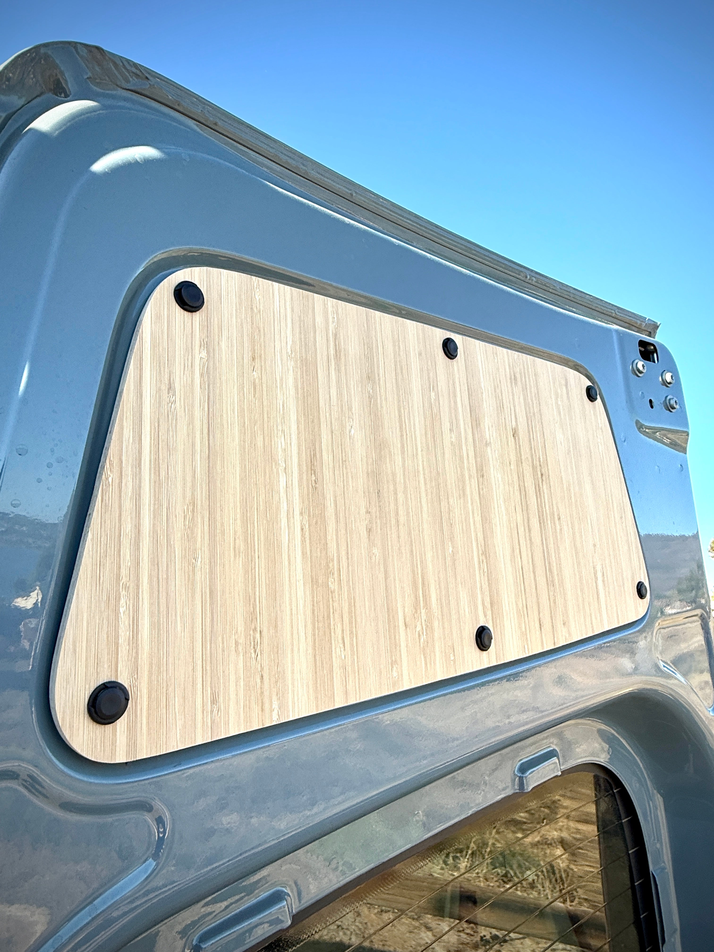 Sandy Vans Sprinter Upper Rear Door Panels (Amber Bamboo)