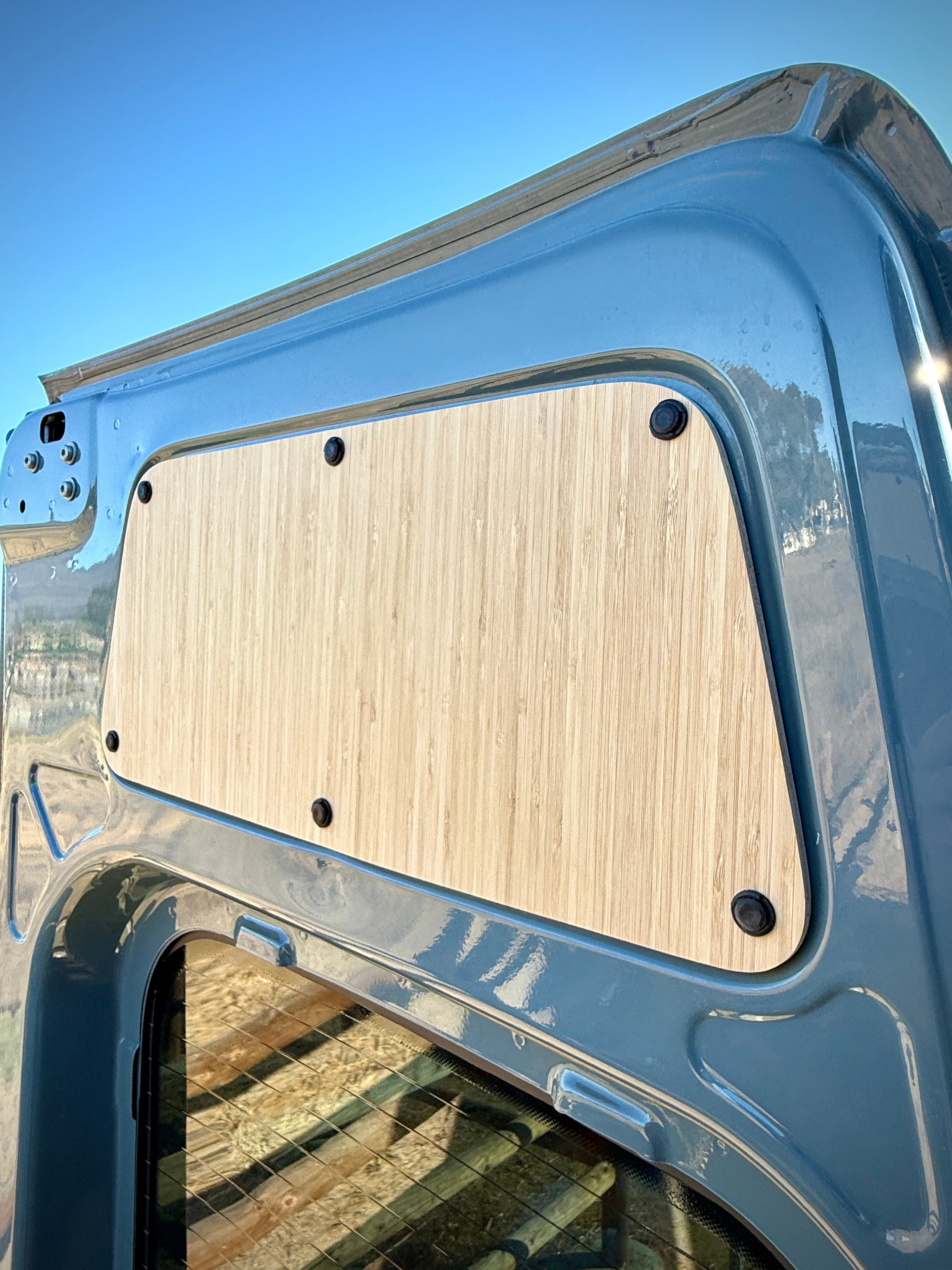 Sandy Vans Sprinter Upper Rear Door Panels (Amber Bamboo)