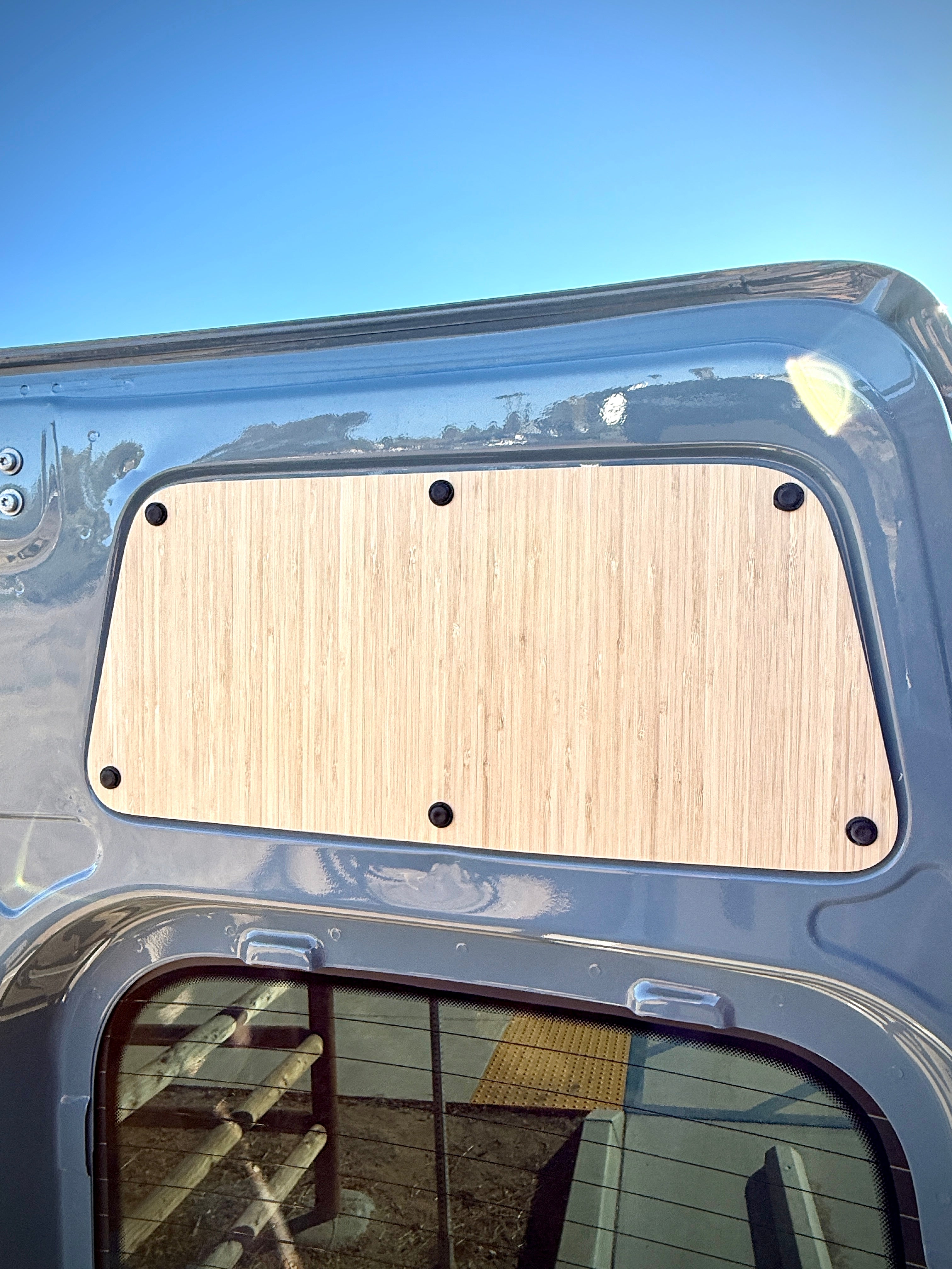 Sandy Vans Sprinter Upper Rear Door Panels (Amber Bamboo)