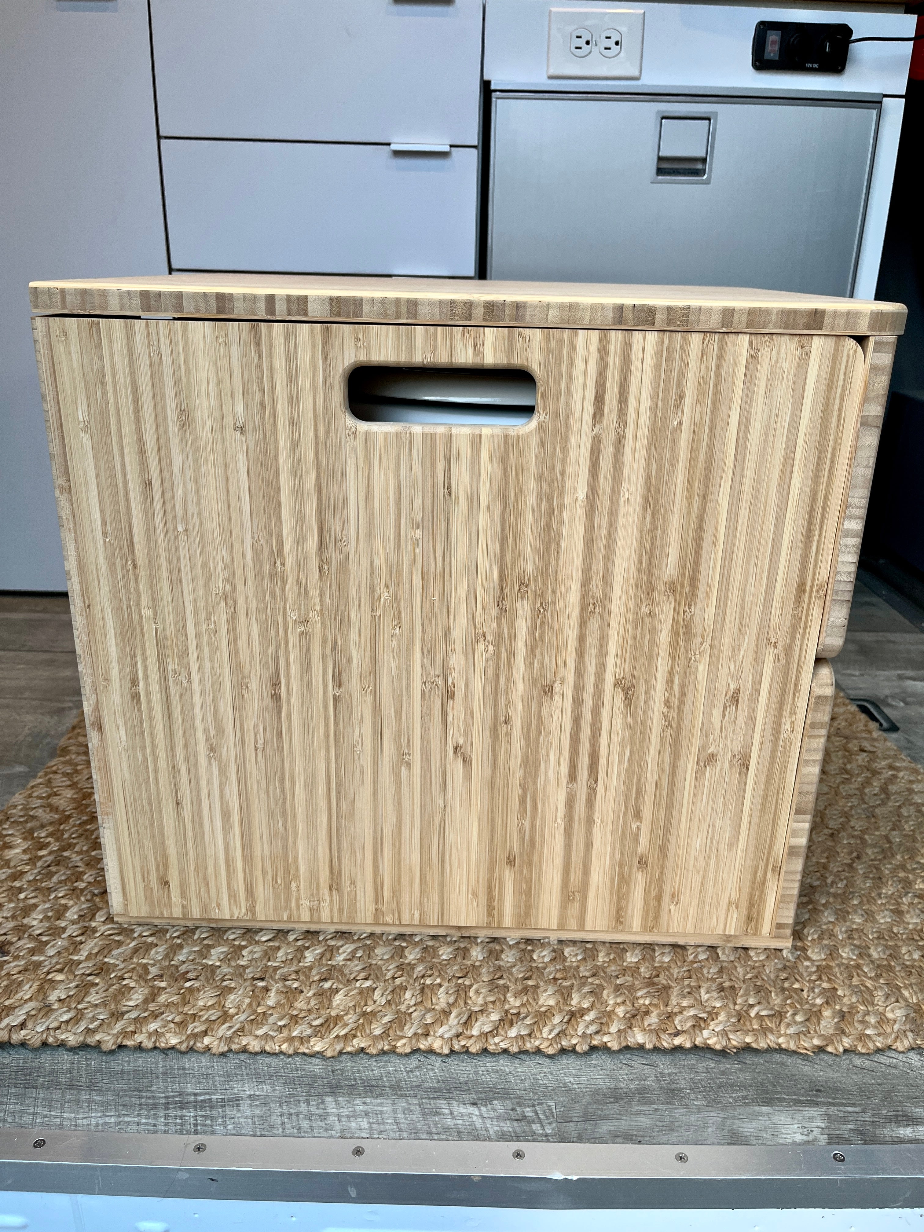 Weekender Outdoors Amber Bamboo Lift-Top Toilet Cabinet (Laveo Dry Flush Compatible)