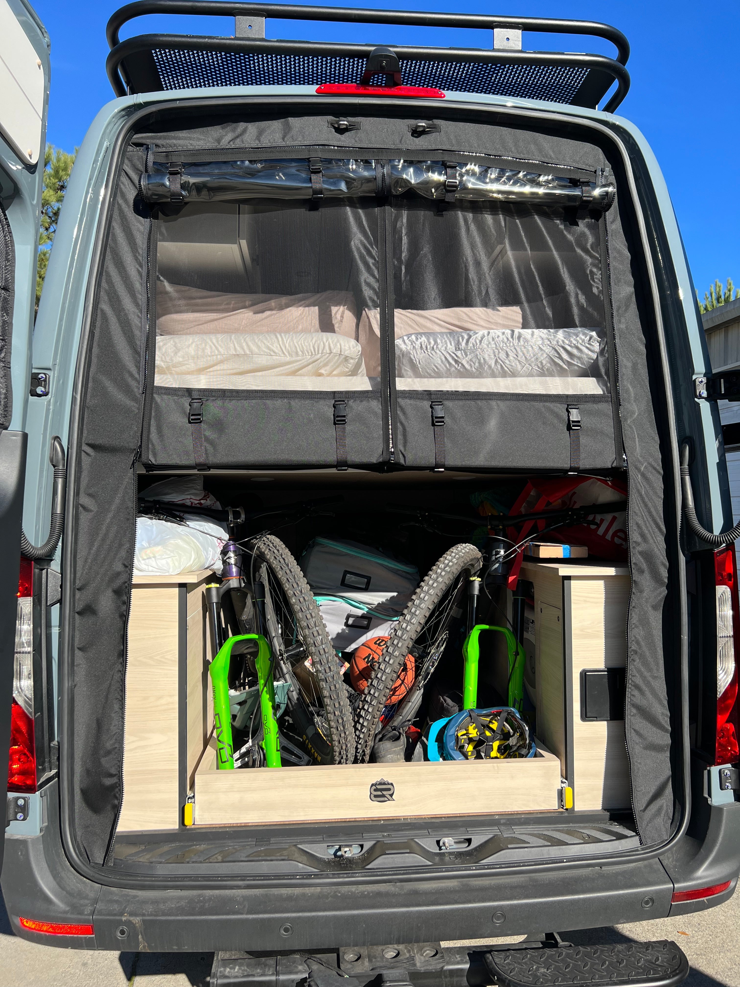 The Bug Wall Sprinter Rear Garage Screen - Four-Season Access