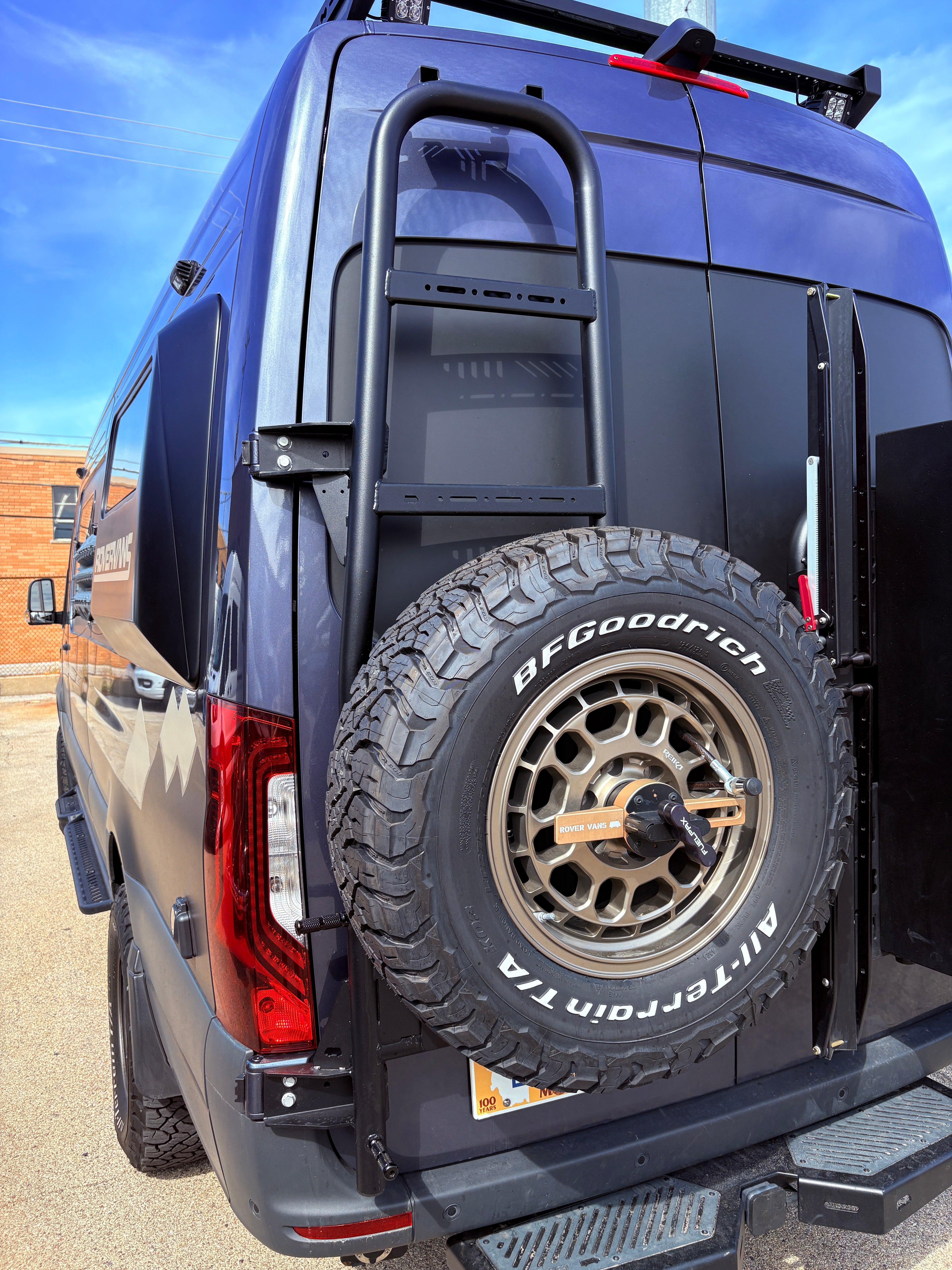 ROVER VANS SPRINTER REAR DOOR LADDER & TIRE CARRIER (2019+) - 2025 EDITION