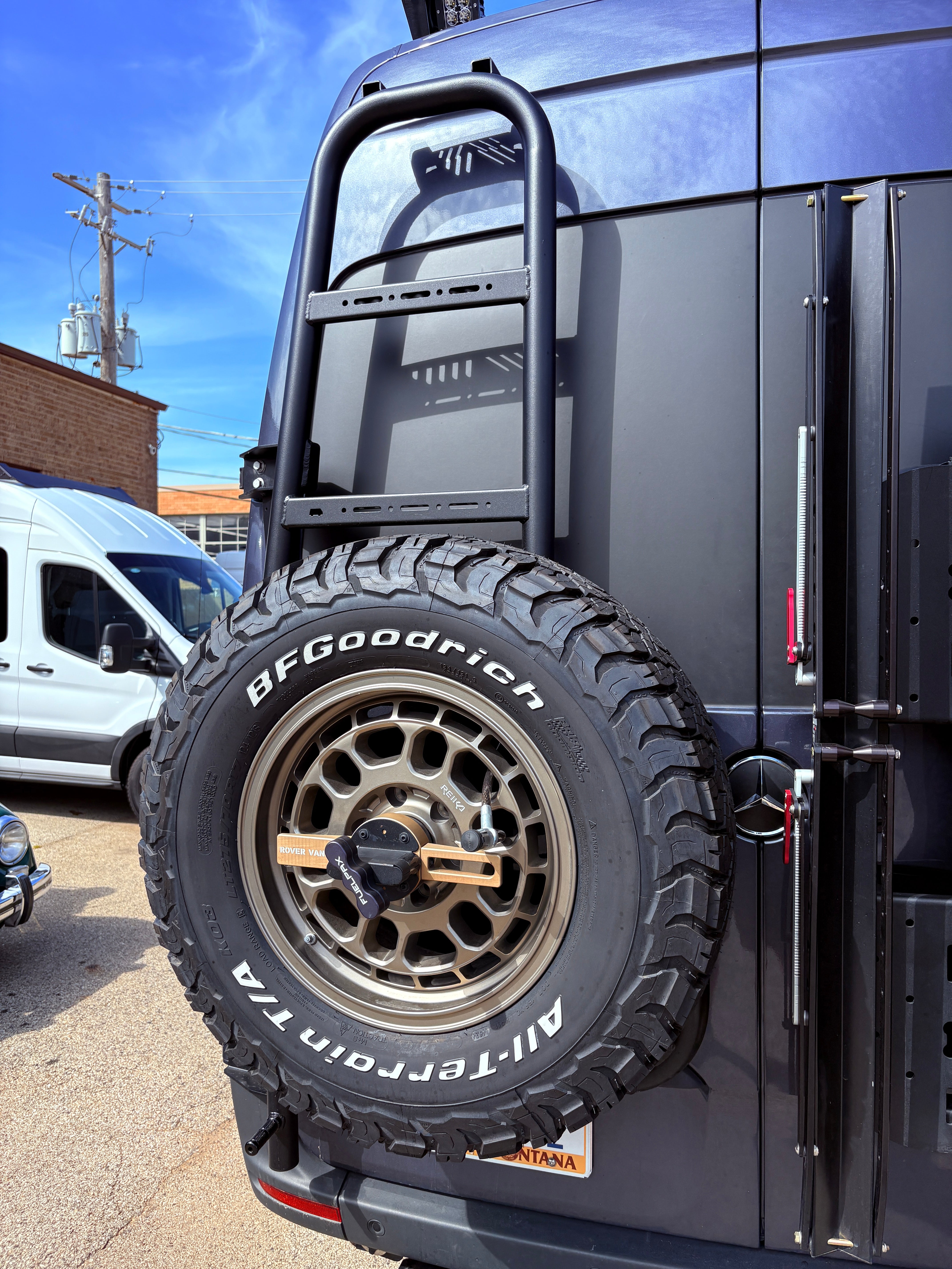 ROVER VANS SPRINTER REAR DOOR LADDER & TIRE CARRIER (2019+) - 2025 EDITION