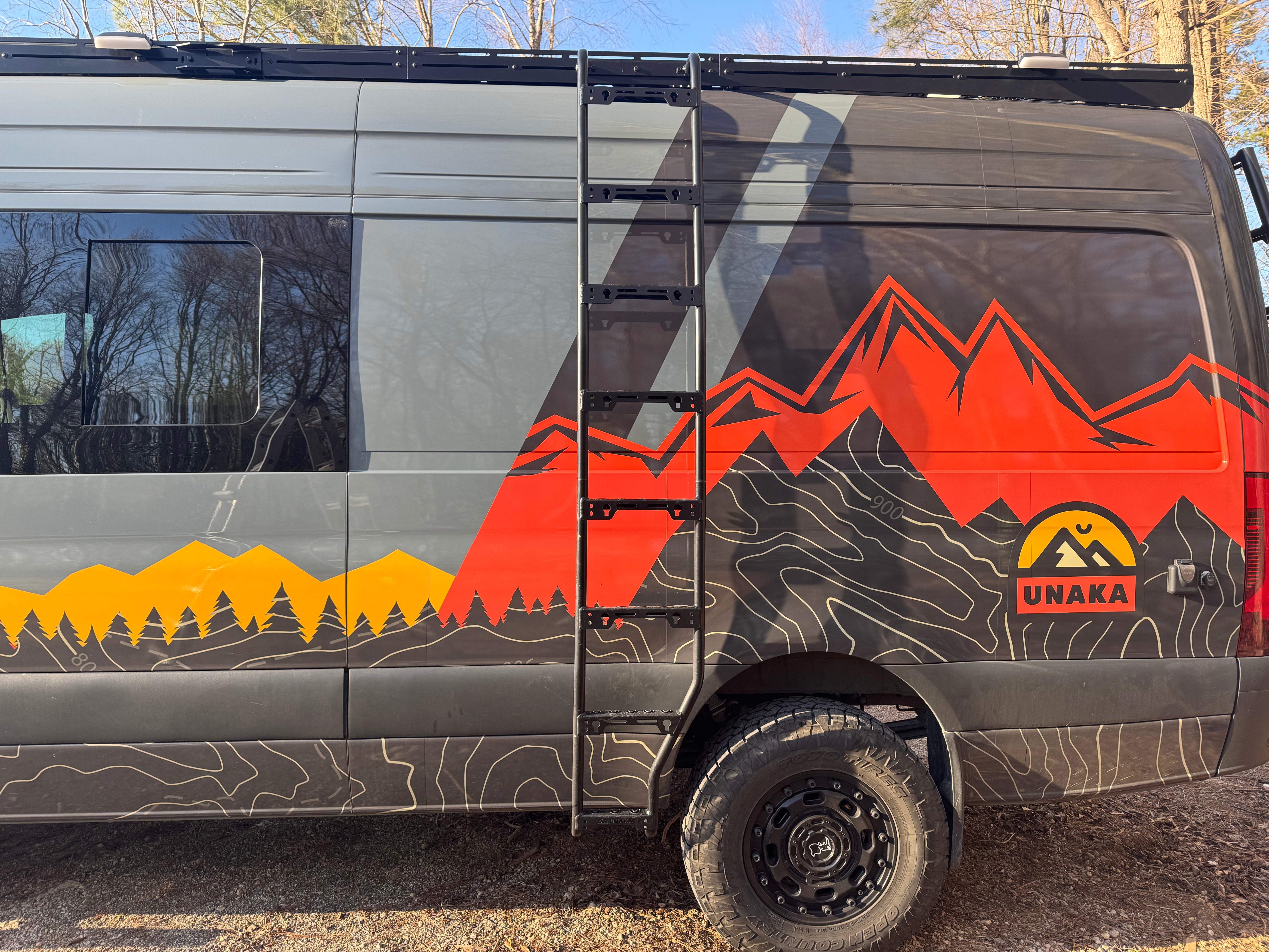Unaka Gear Co. Mercedes Sprinter Wheel Wrap Ladder - Exterior Roof Access