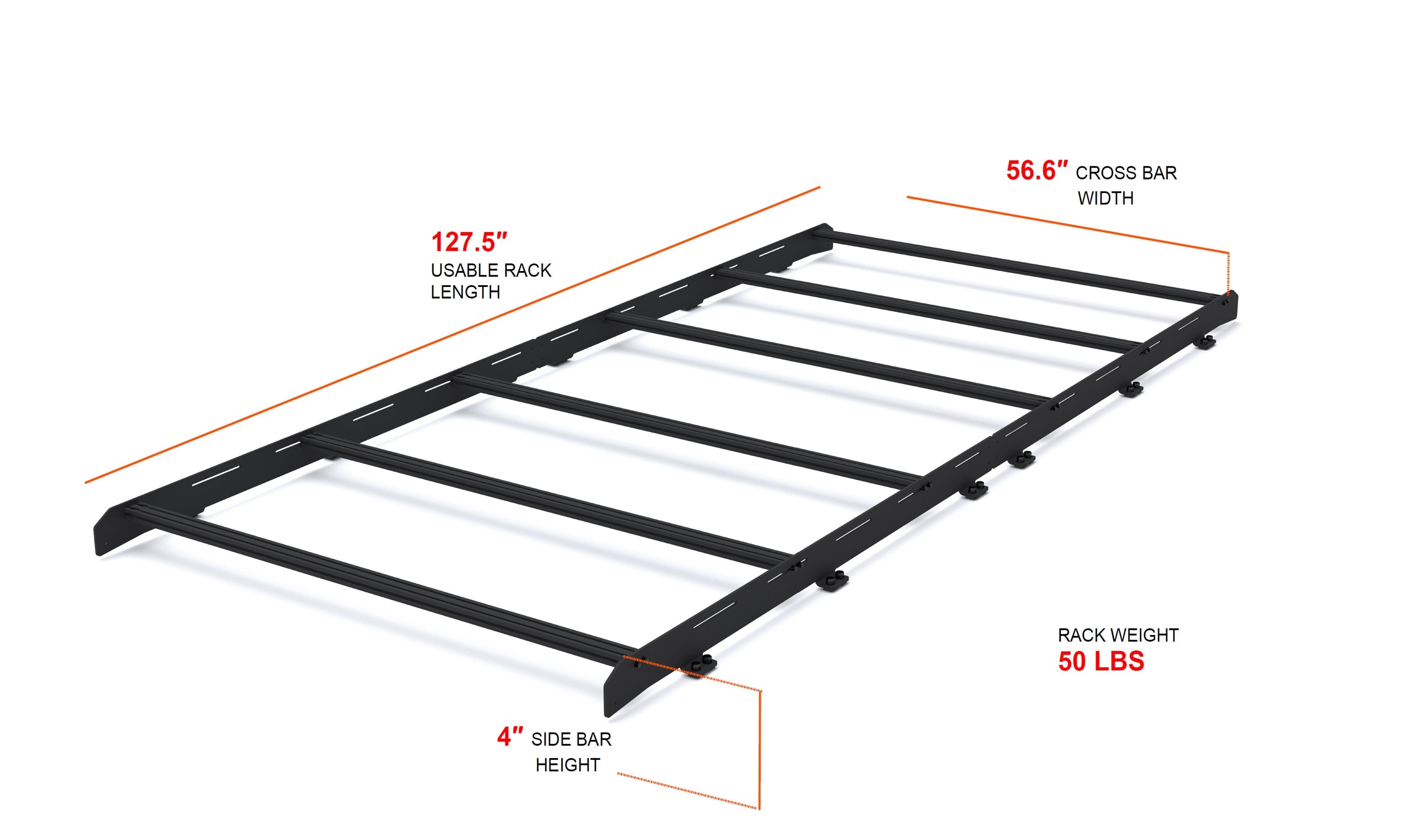 WHITE TOP ADVENTURES® SPRINTER 144" LOW ROOF STEALTH ROOF RACK SYSTEM