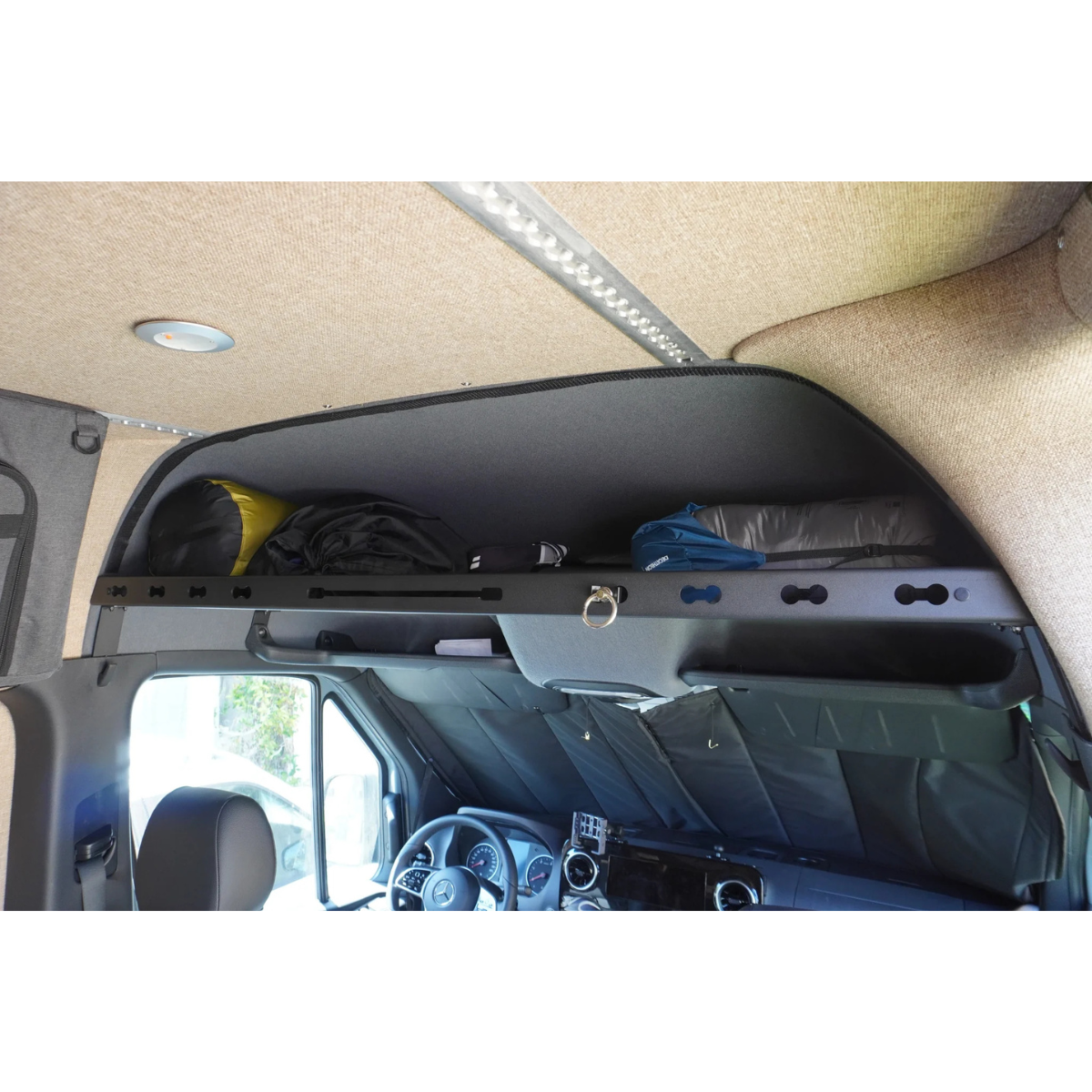 Rigwell Made Sprinter L-Track Headliner Shelf - Gear-Ready Storage