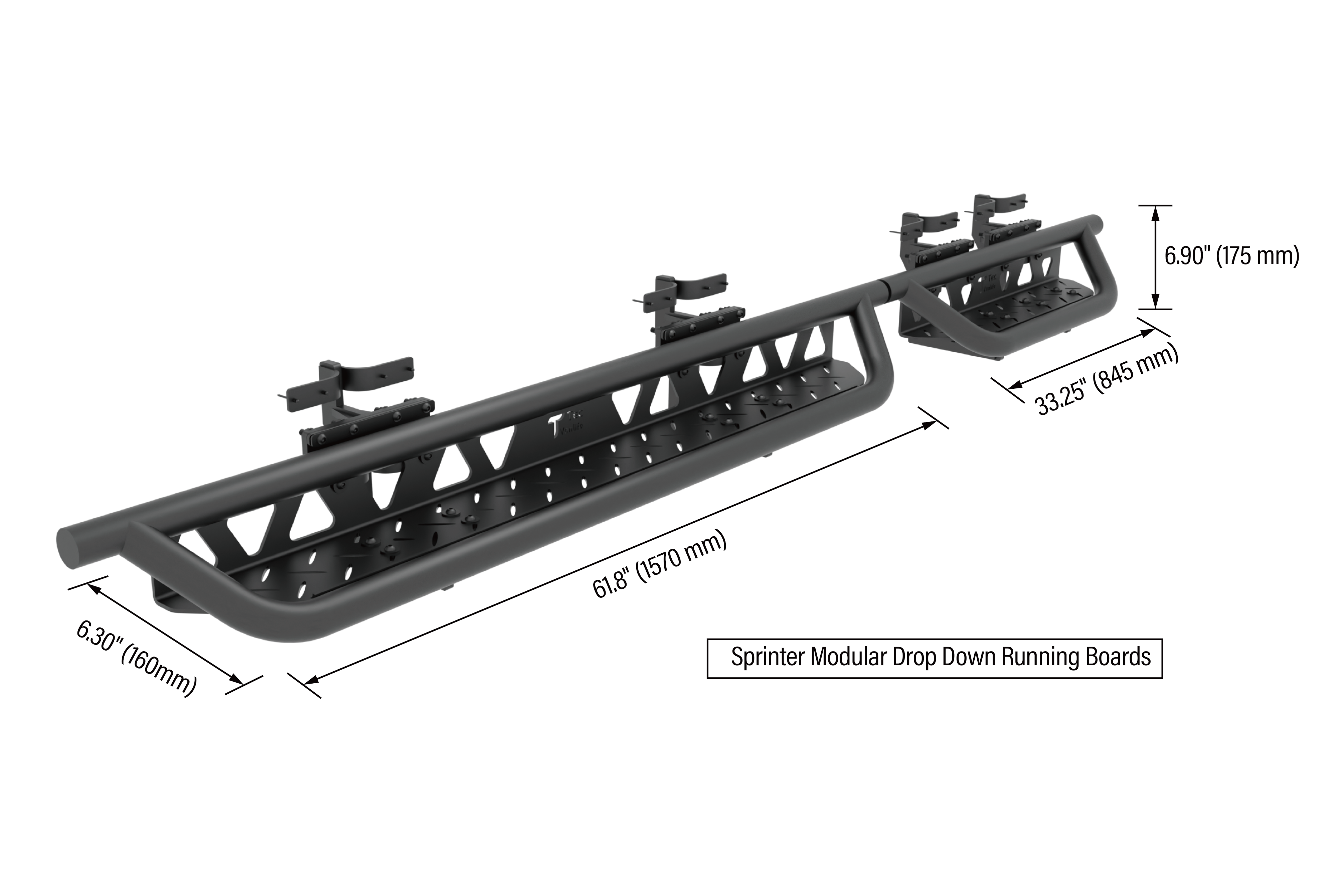 Tec Vanlife Sprinter Running Boards - Modular Drop-Down