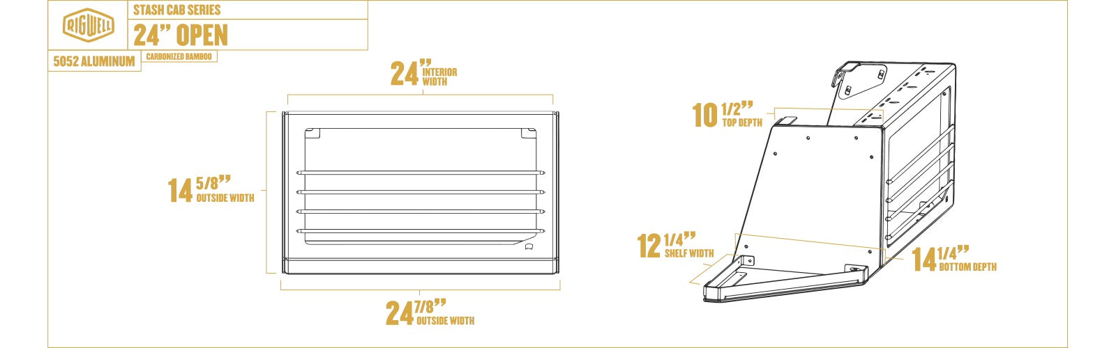 Rigwell Made Stash Cab 24 Open Tall - Accessible Storage