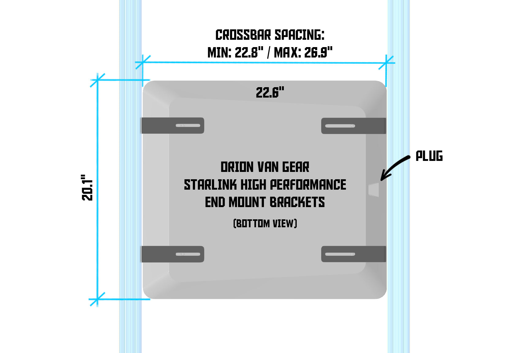 FLAT HIGH-PERFORMANCE STARLINK™ MOUNTING BRACKETS (GEN 1)