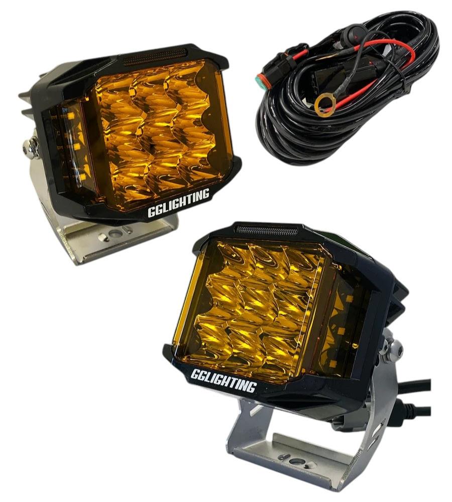 GGLighting CB60 Amber Pod Bundle With Wiring Harness - Amber Off-Road Pod Bundle