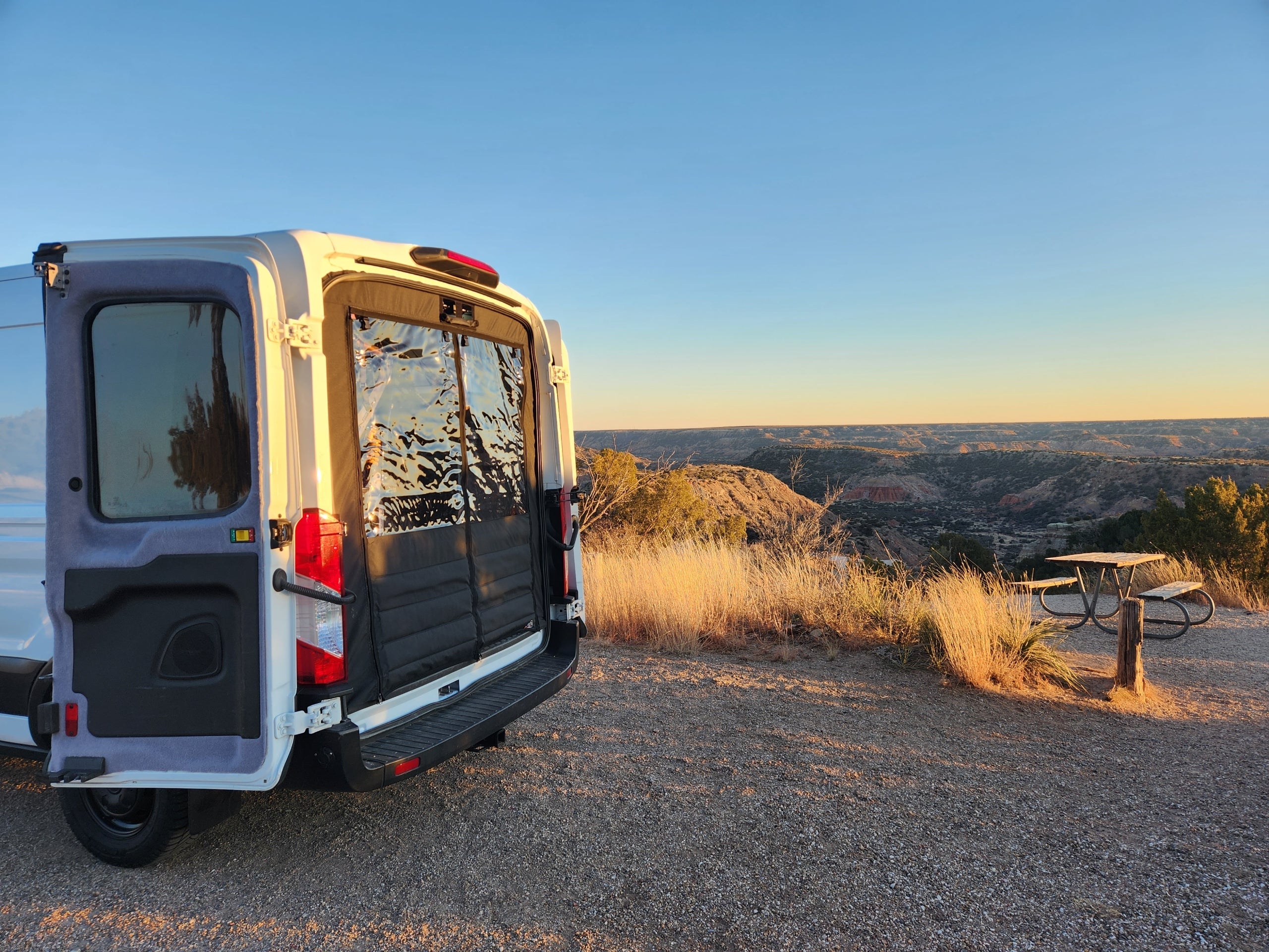 The Bug Wall Sprinter Rear Chill Curtain - Clear Climate Barrier