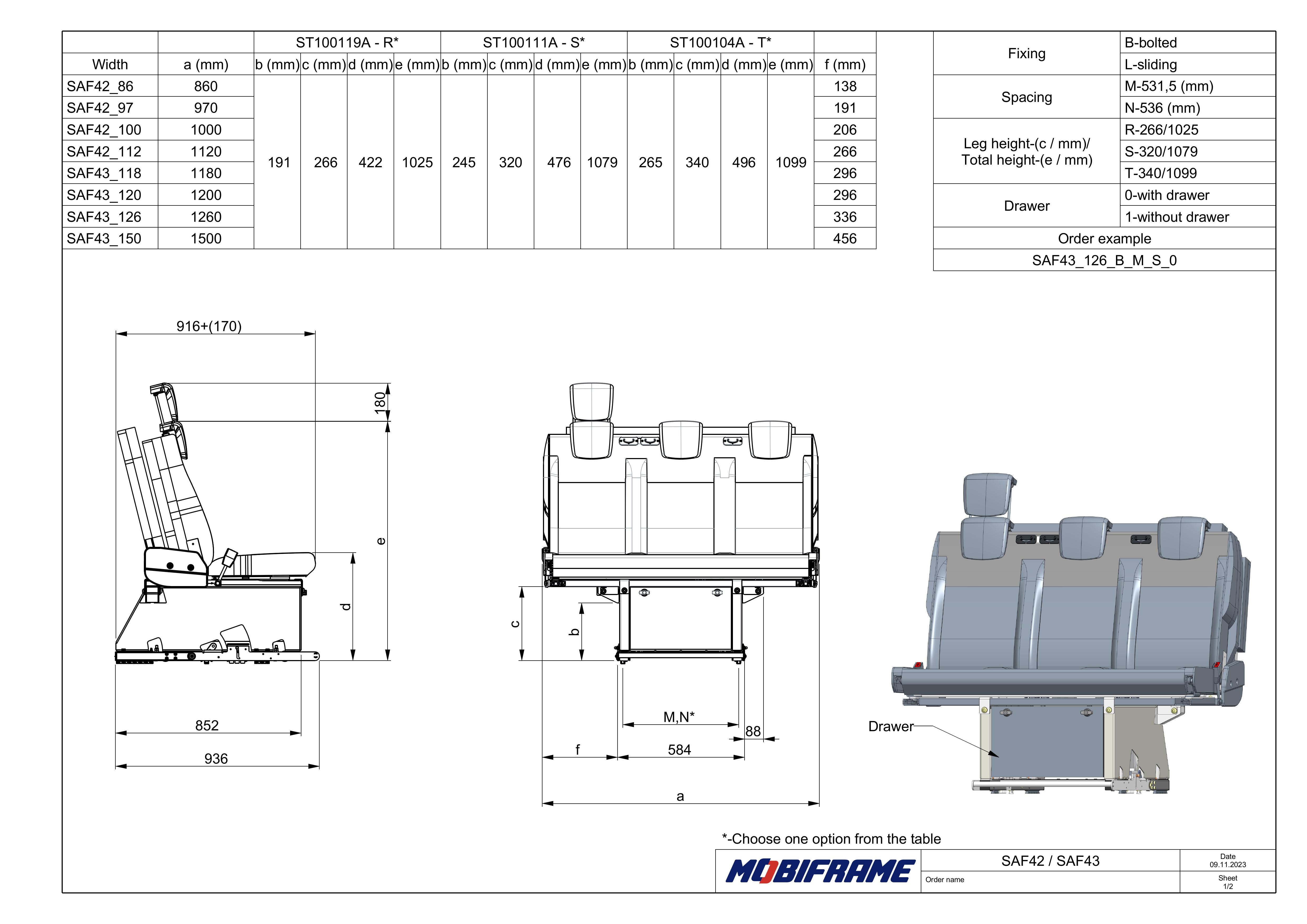 MobiFrame SAF42/43 Seat Bed - Certified Seating and Sleep