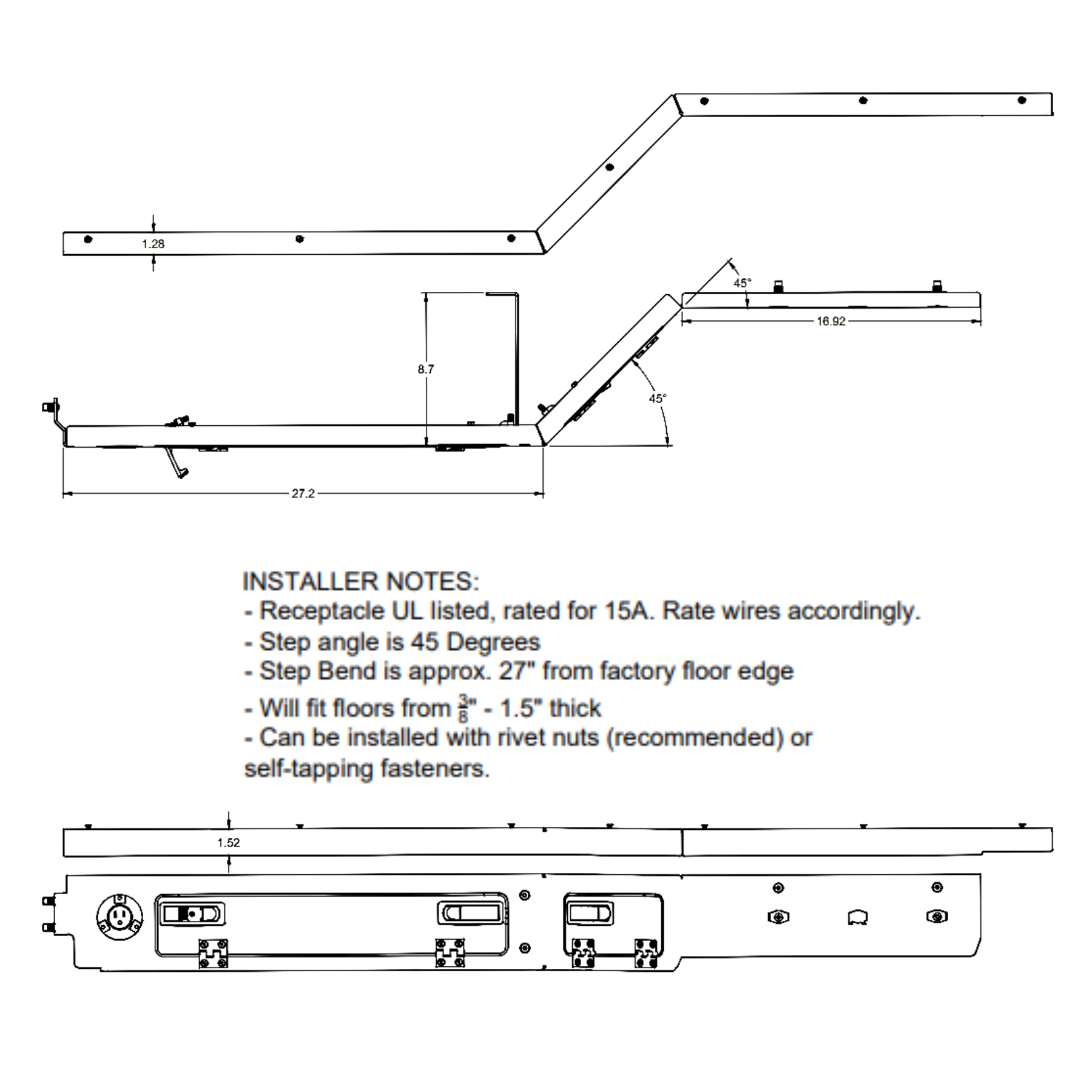 Rigwell Made Sprinter Stow Step - Storage and Power